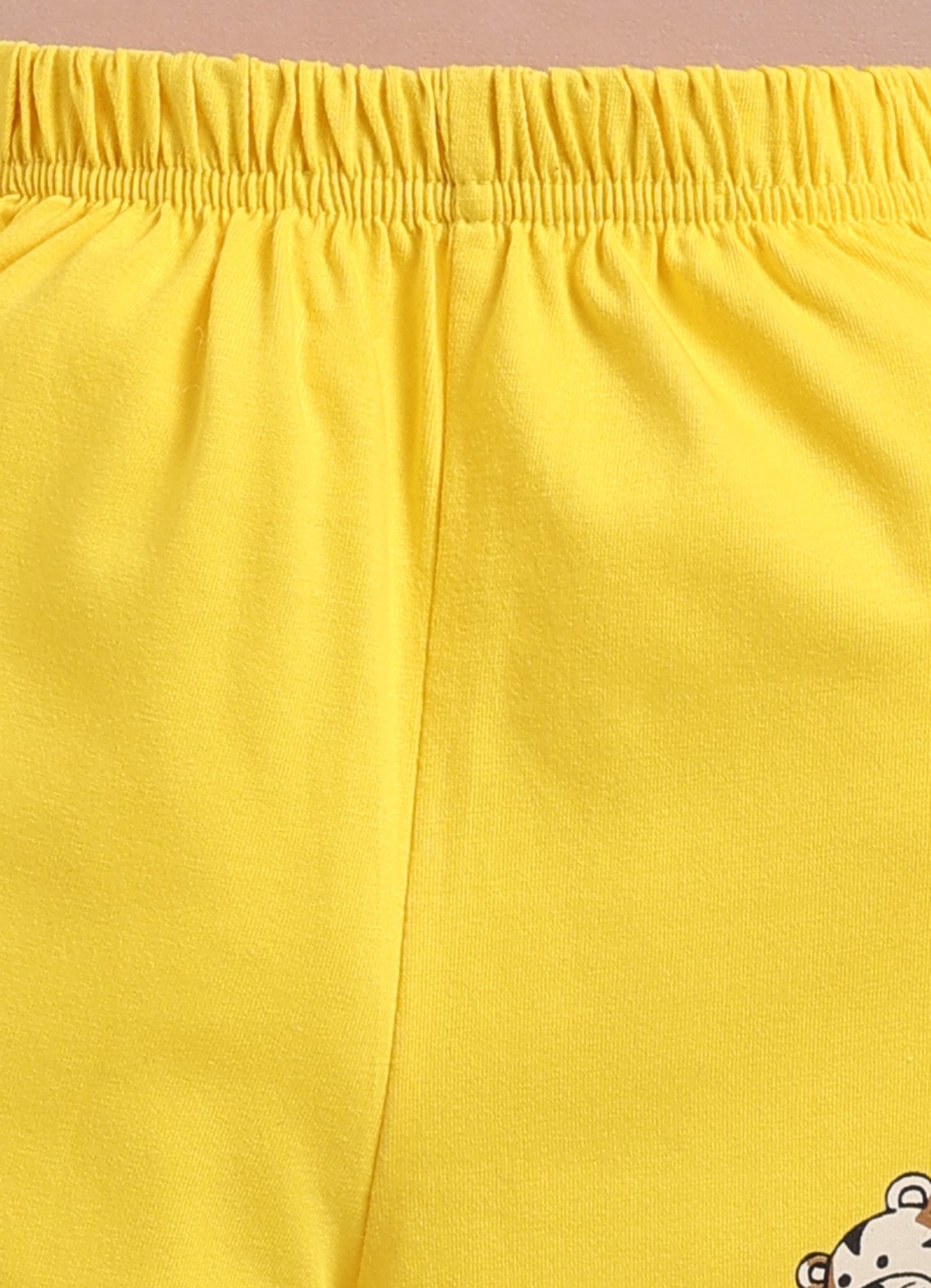 LIL KNOTS Printed Pure Cotton Boy Round Neck Top Bottom Set Yellow/Yellow