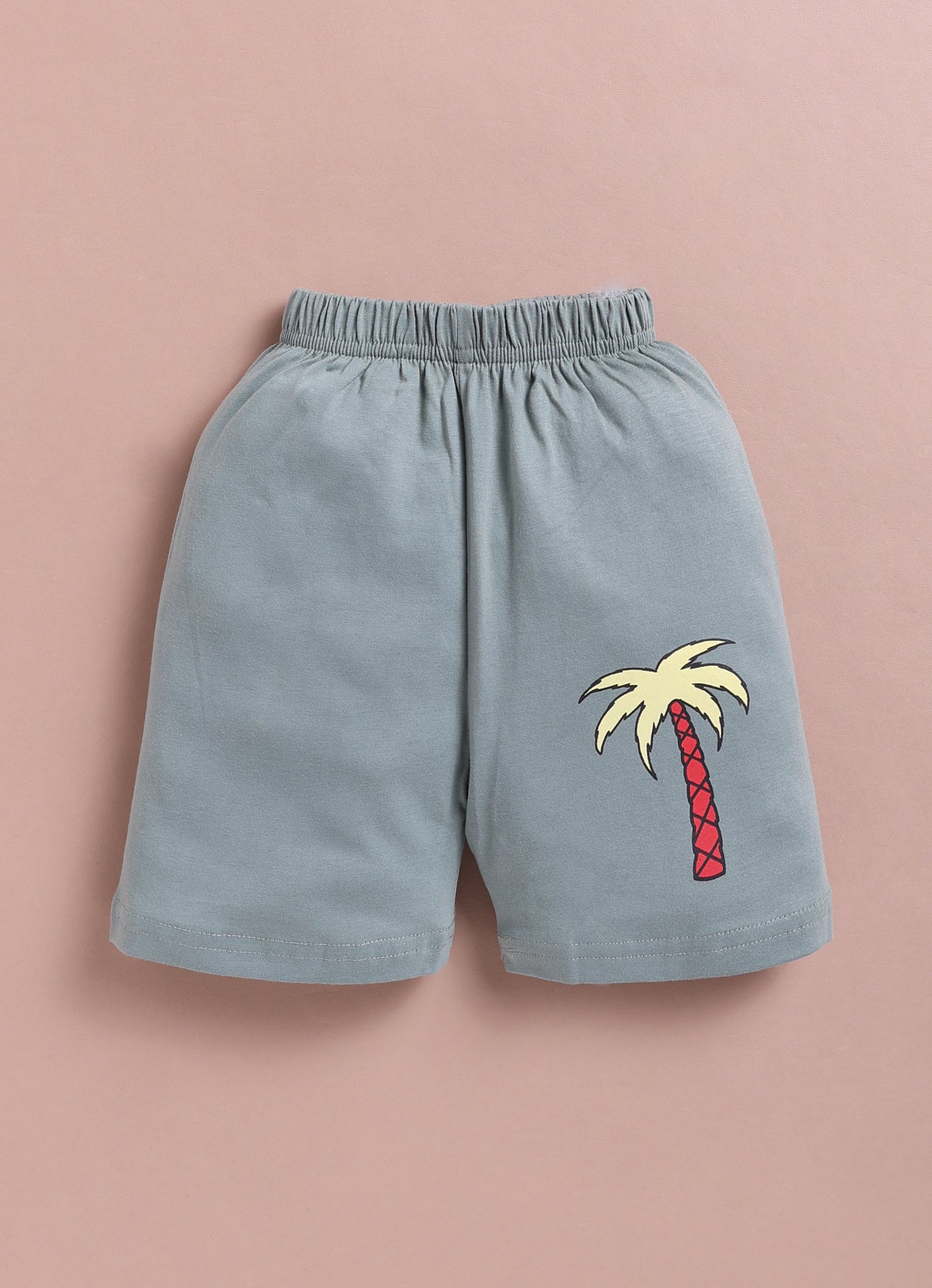 LIL KNOTS Printed Pure Cotton Boy Round Neck Top Bottom Set Sky blue/Airforce, Yellow/Olive