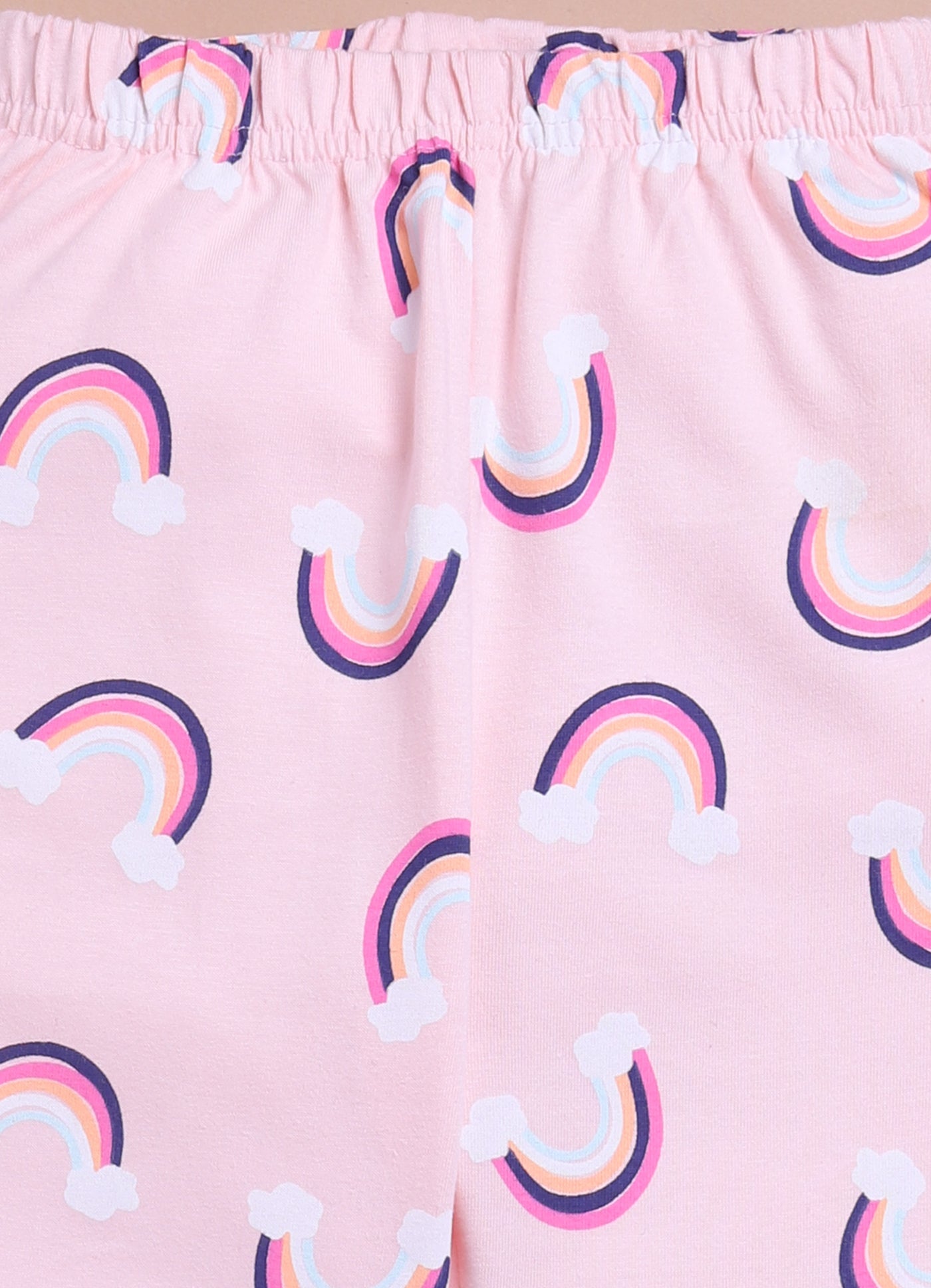 LIL KNOTS Printed Pure Cotton Unisex Pyjama Baby Pink