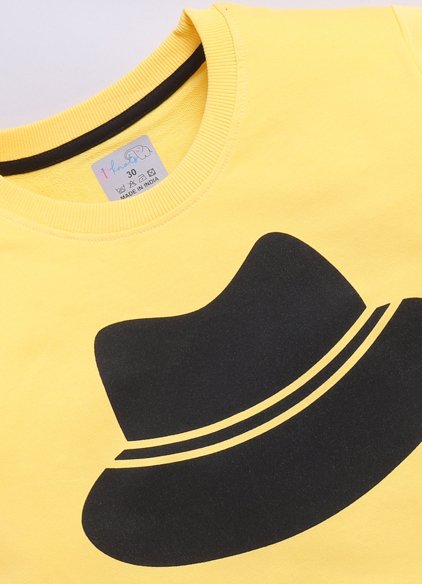 LIL KNOTS Printed Pure Cotton Boy Round Neck Sweatshirt 8-14Y Gold