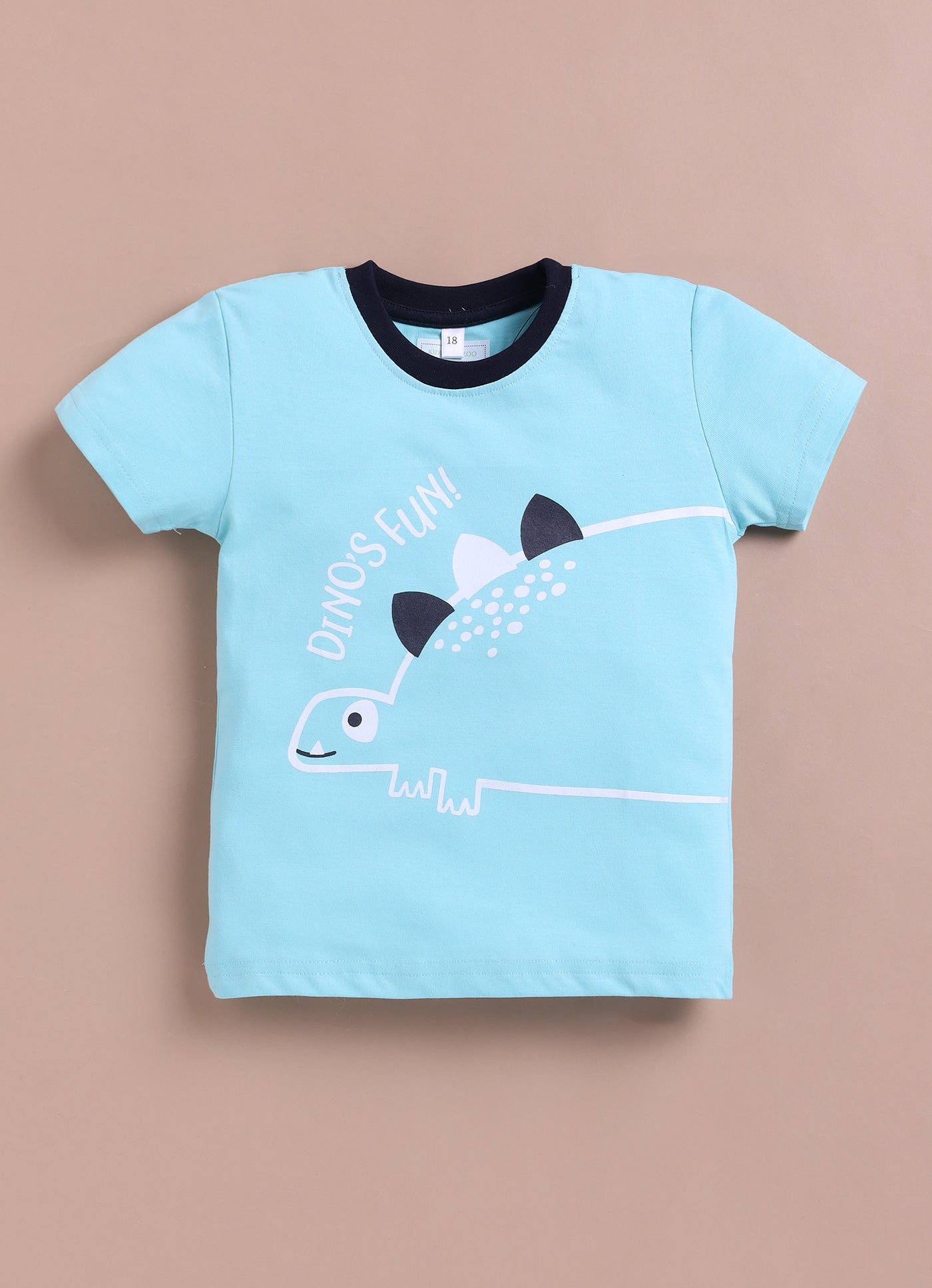 LIL KNOTS Printed Pure Cotton Boy Round Neck Top Bottom Set