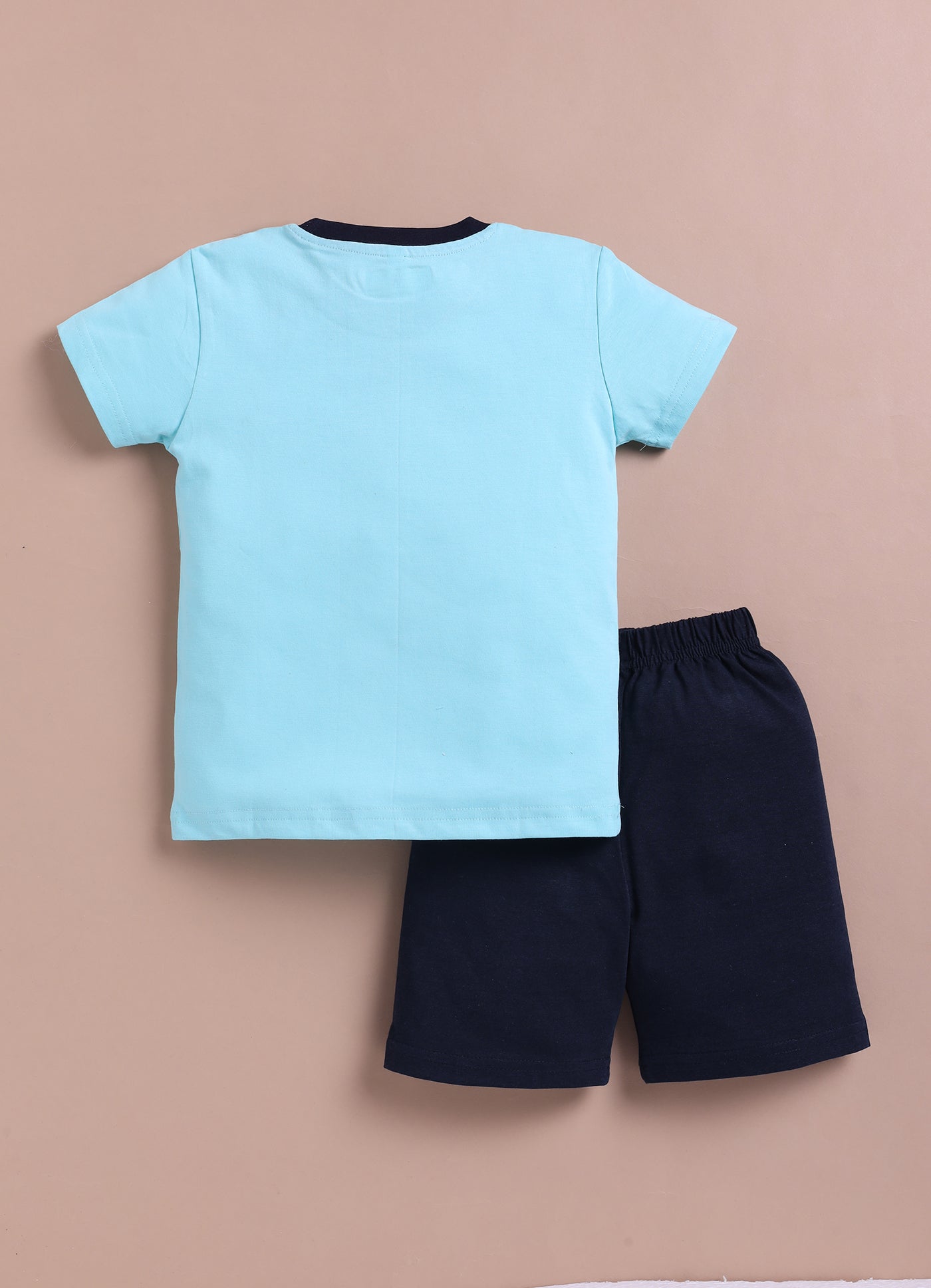 LIL KNOTS Printed Pure Cotton Boy Round Neck Top Bottom Set