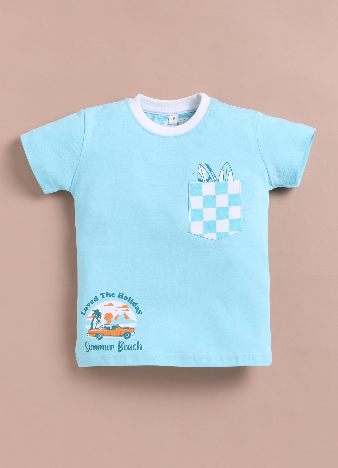 LIL KNOTS Printed Pure Cotton Boy Round Neck Top Bottom Set