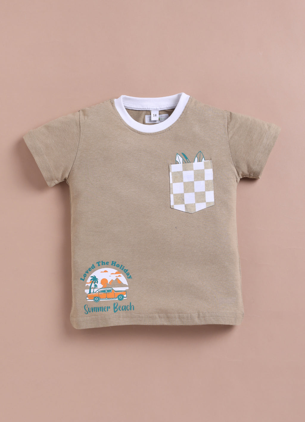 LIL KNOTS Printed Pure Cotton Boy Round Neck Top Bottom Set