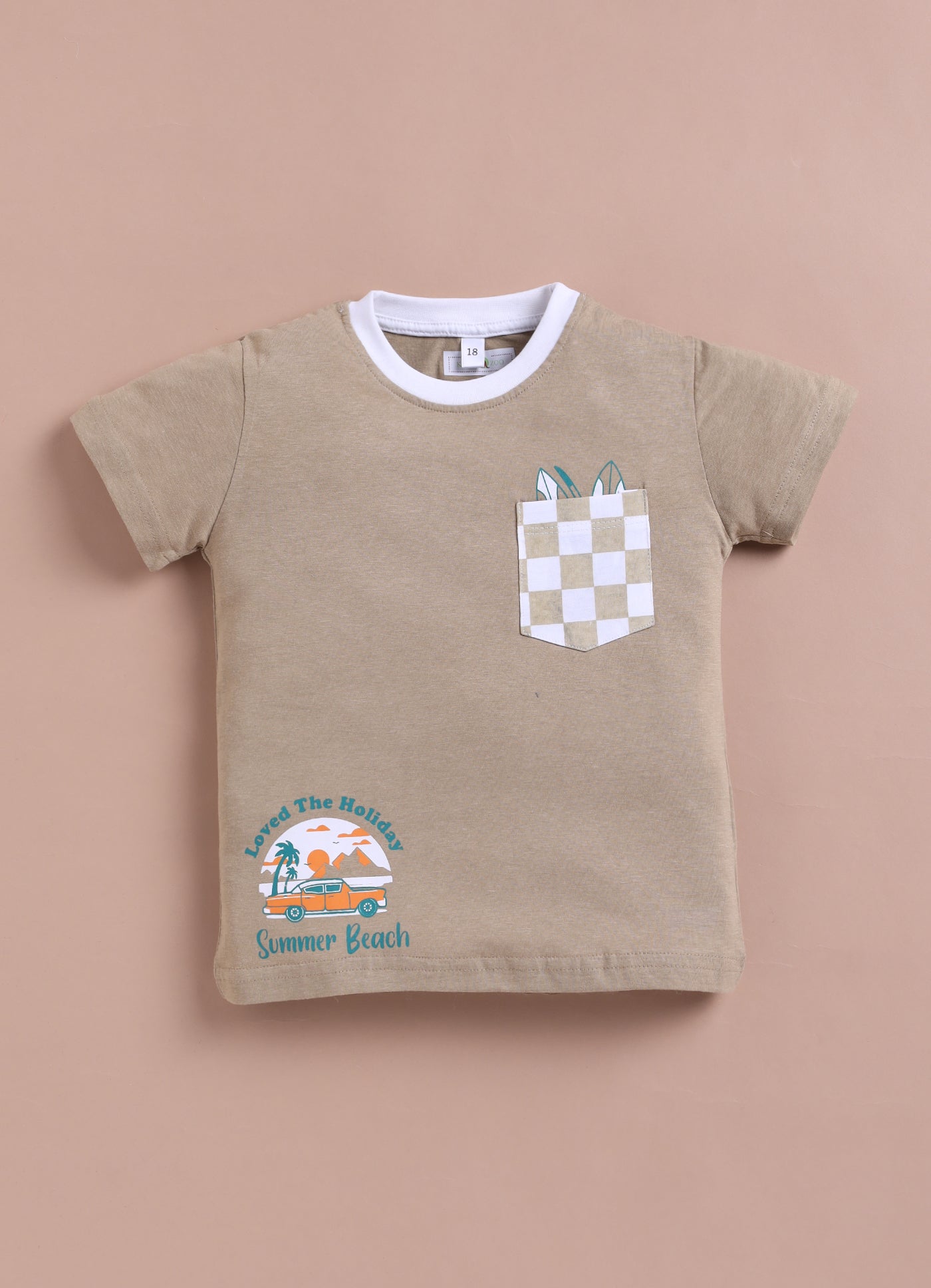 LIL KNOTS Printed Pure Cotton Boy Round Neck Top Bottom Set