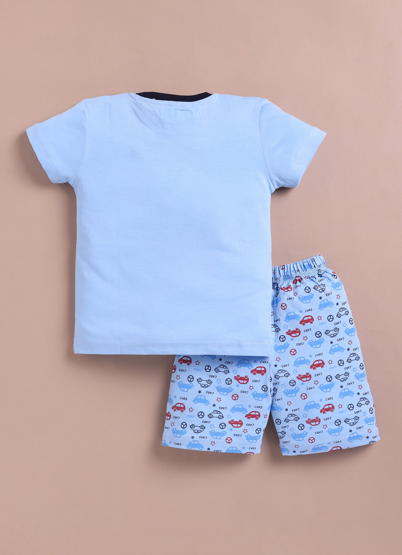 LIL KNOTS Printed Pure Cotton Boy Round Neck Top Bottom Set