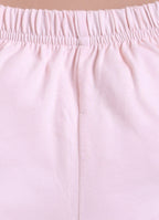 LIL KNOTS Printed Pure Cotton Boy Round Neck Top Bottom Set White Peach