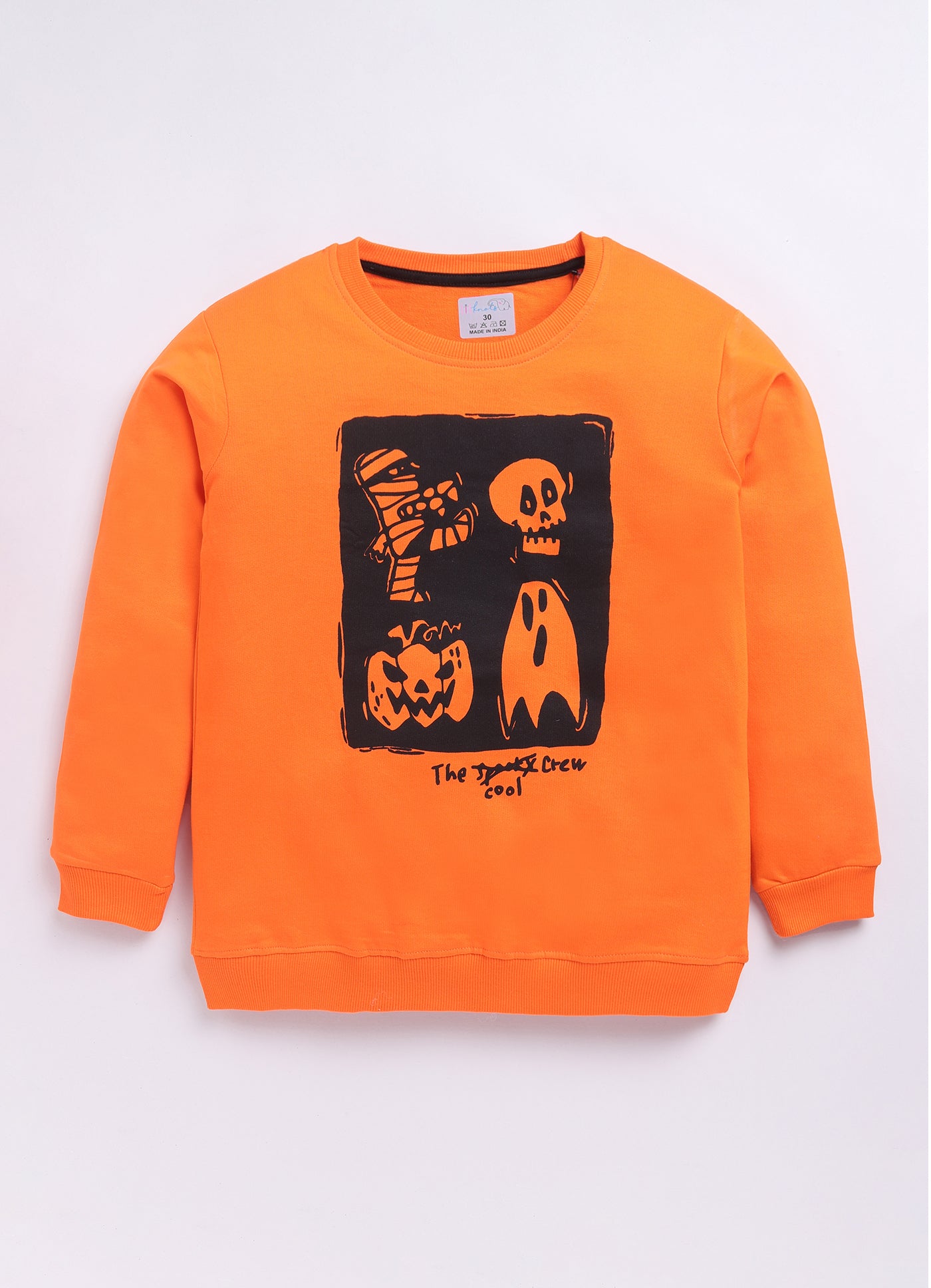 LIL KNOTS Printed Pure Cotton Boy Round Neck Sweatshirt 8-14Y