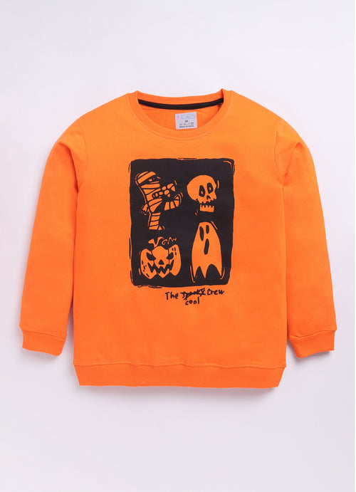 LIL KNOTS Printed Pure Cotton Boy Round Neck Sweatshirt 8-14Y
