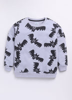 LIL KNOTS Printed Pure Cotton Boy Round Neck Sweatshirt 8-14Y Grey