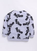 LIL KNOTS Printed Pure Cotton Boy Round Neck Sweatshirt 8-14Y Grey