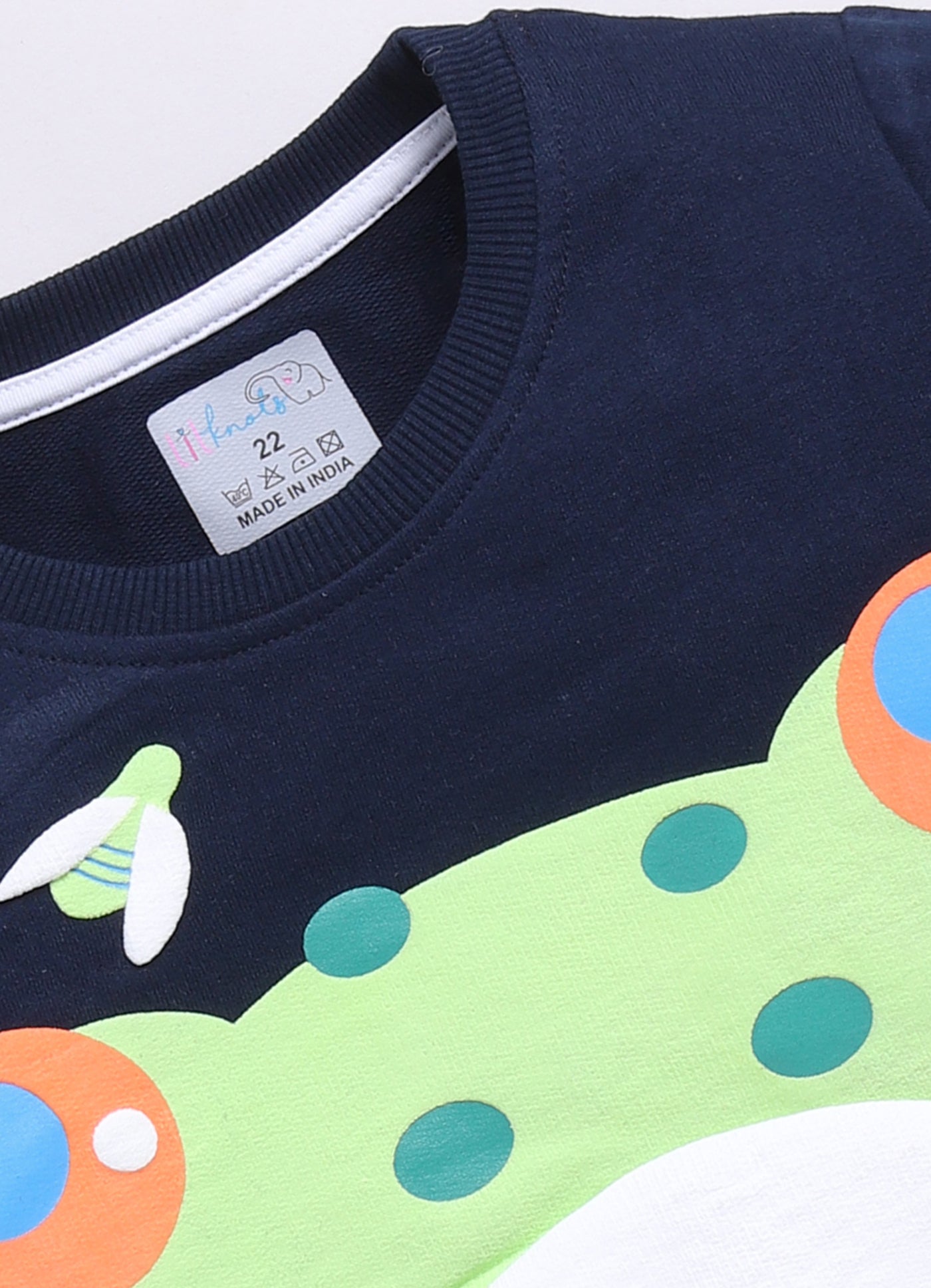 LIL KNOTS Printed Pure Cotton Boy Round Neck Sweatshirt