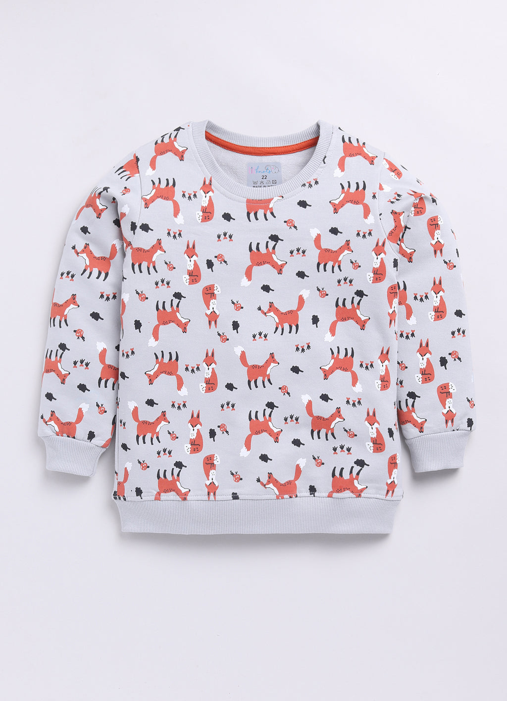 LIL KNOTS Printed Pure Cotton Boy Round Neck Sweatshirt