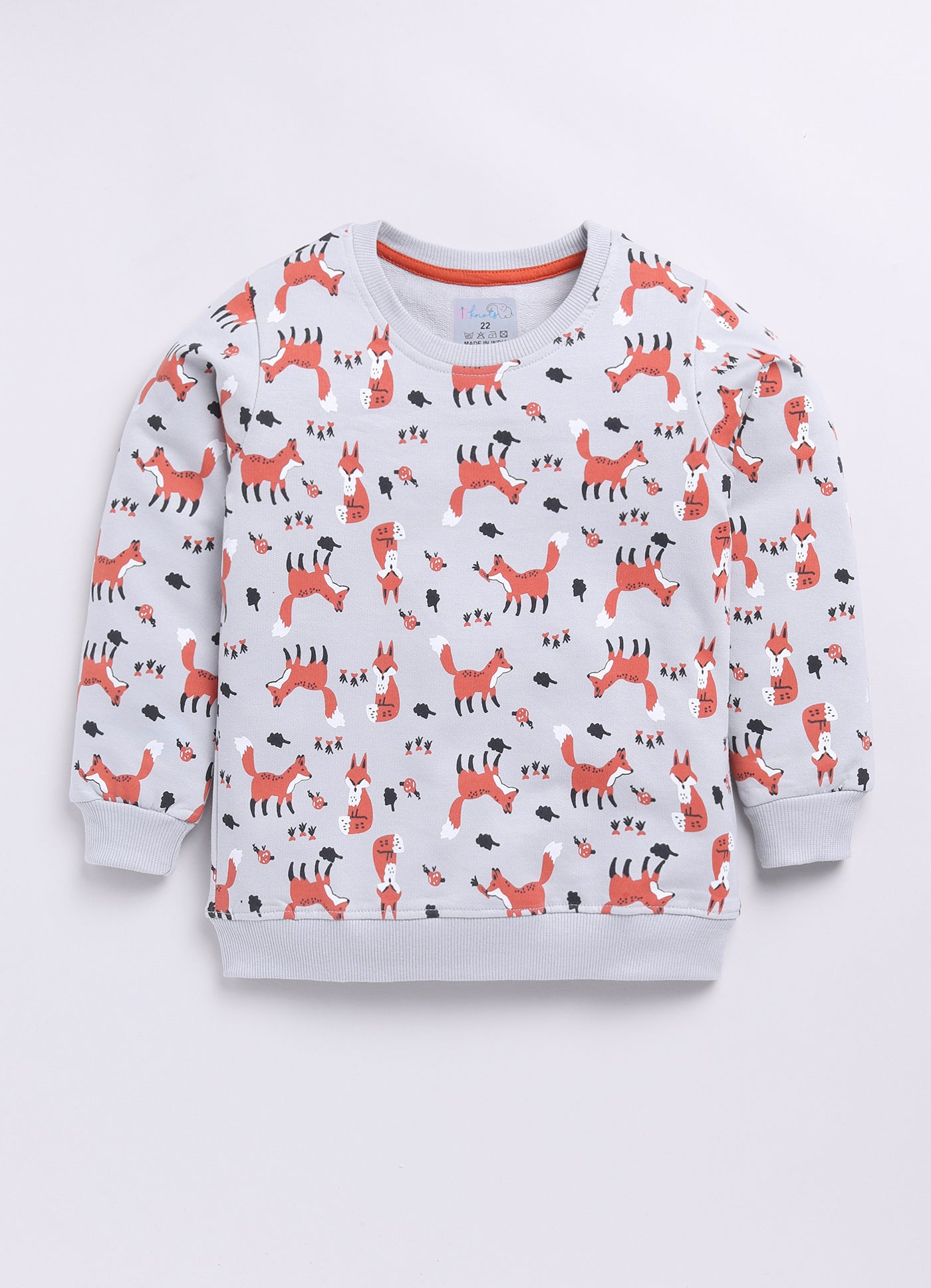 LIL KNOTS Printed Pure Cotton Boy Round Neck Sweatshirt
