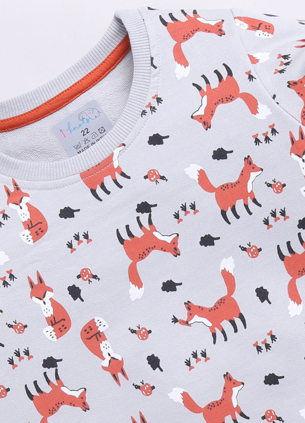 LIL KNOTS Printed Pure Cotton Boy Round Neck Sweatshirt