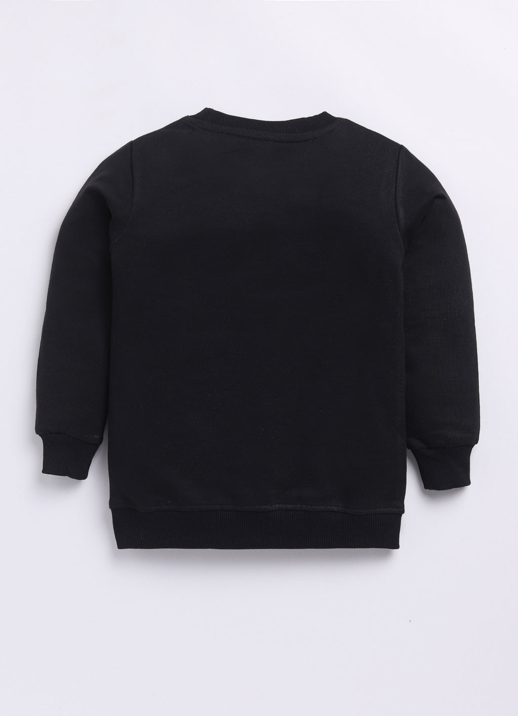 LIL KNOTS Printed Pure Cotton Girl Round Neck Sweatshirt Black