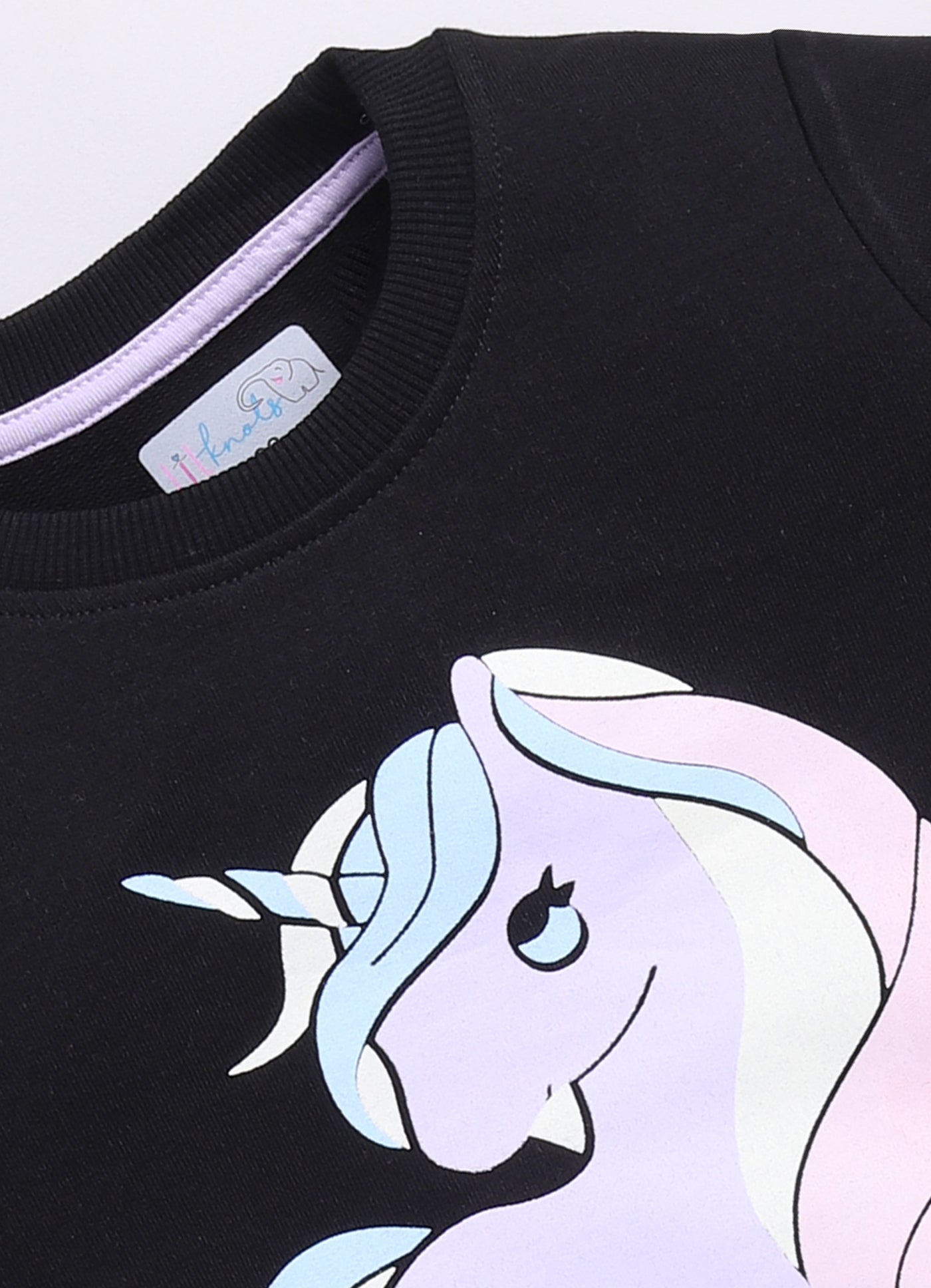 LIL KNOTS Printed Pure Cotton Girl Round Neck Sweatshirt