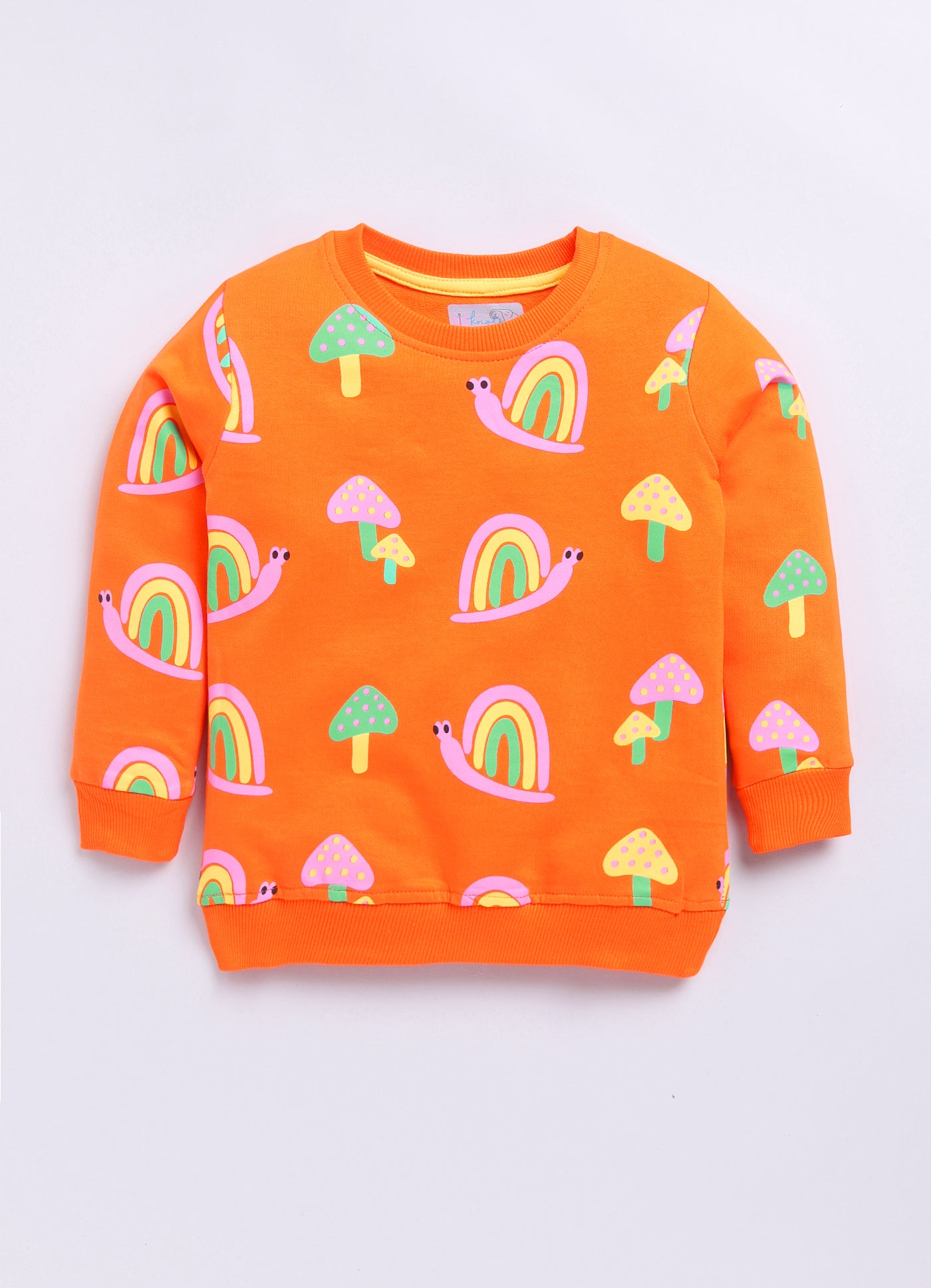 LIL KNOTS Printed Pure Cotton Girl Round Neck Sweatshirt