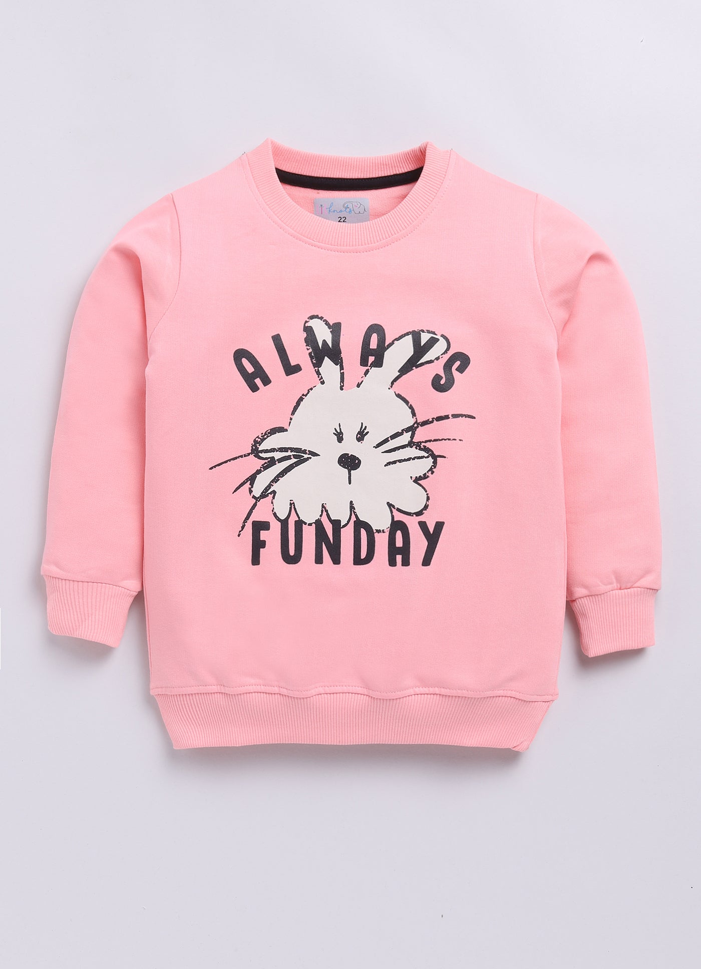 LIL KNOTS Printed Pure Cotton Girl Round Neck Sweatshirt
