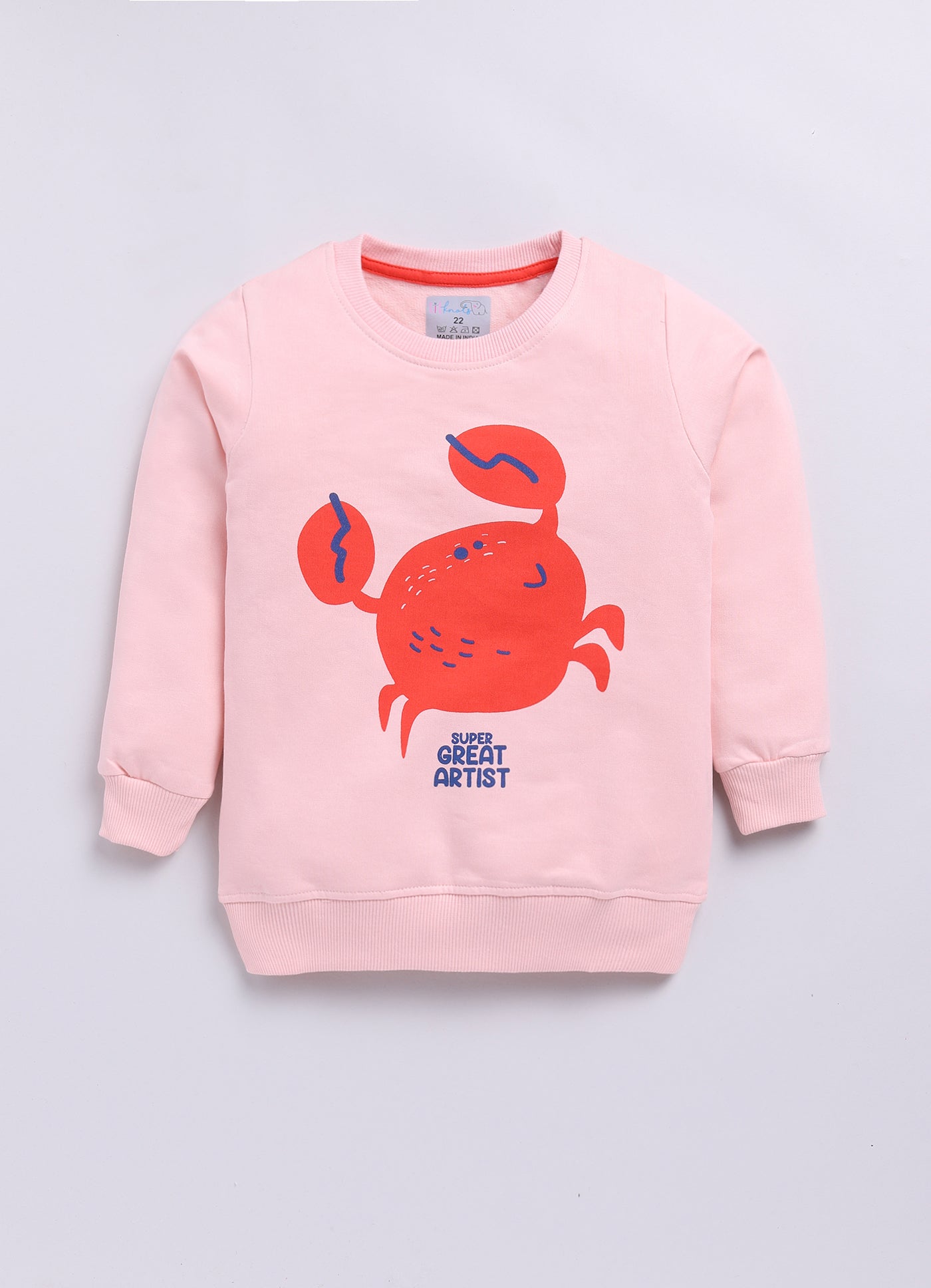 LIL KNOTS Printed Pure Cotton Girl Round Neck Sweatshirt