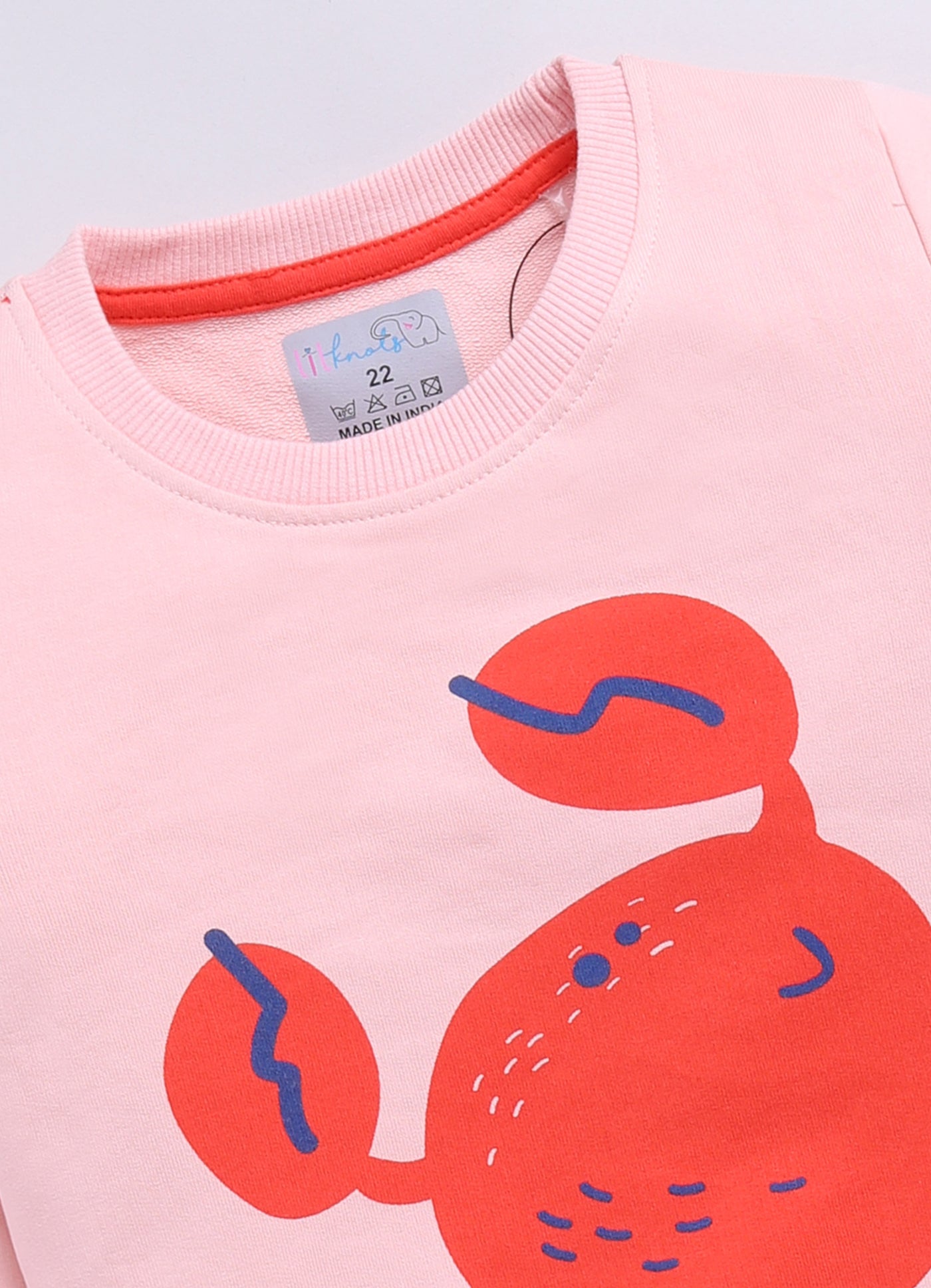 LIL KNOTS Printed Pure Cotton Girl Round Neck Sweatshirt