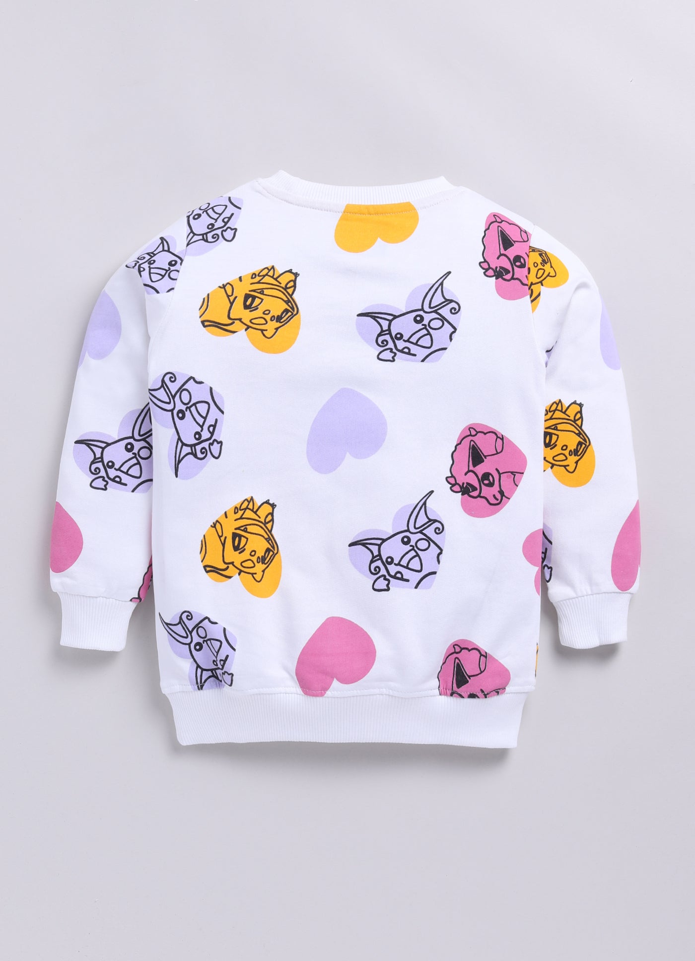 LIL KNOTS Printed Pure Cotton Girl Round Neck Sweatshirt