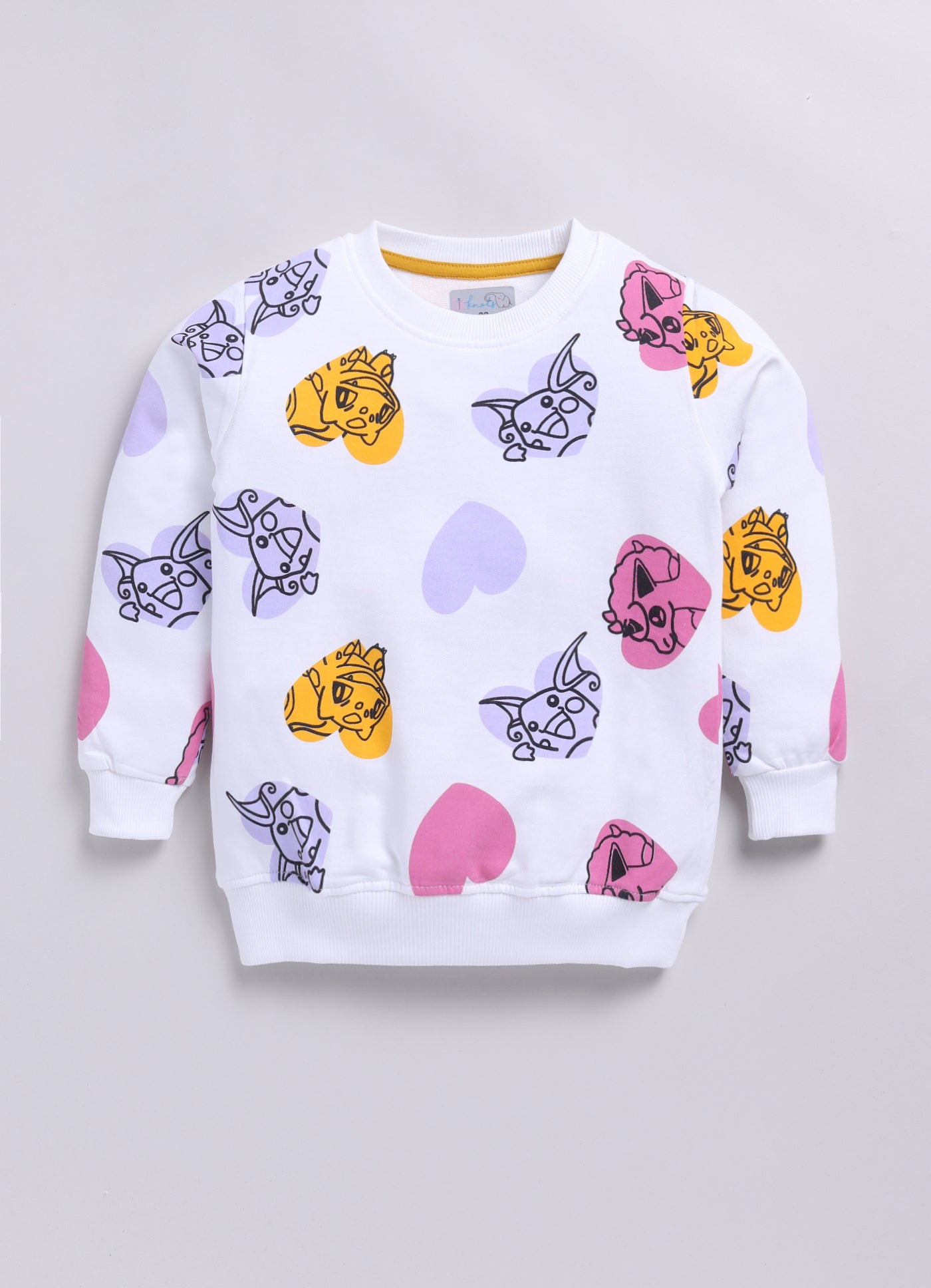 LIL KNOTS Printed Pure Cotton Girl Round Neck Sweatshirt