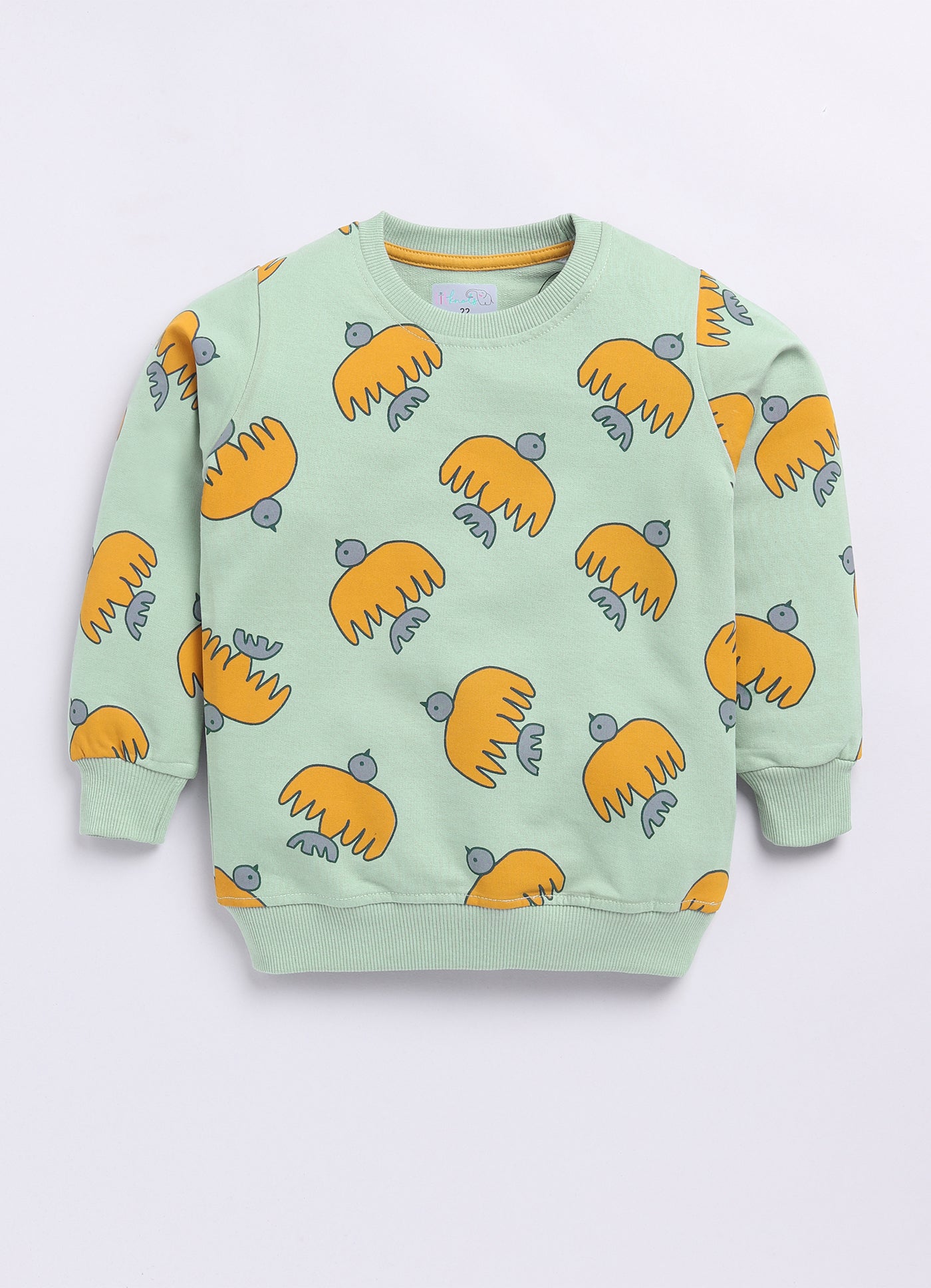 LIL KNOTS Printed Pure Cotton Girl Round Neck Sweatshirt