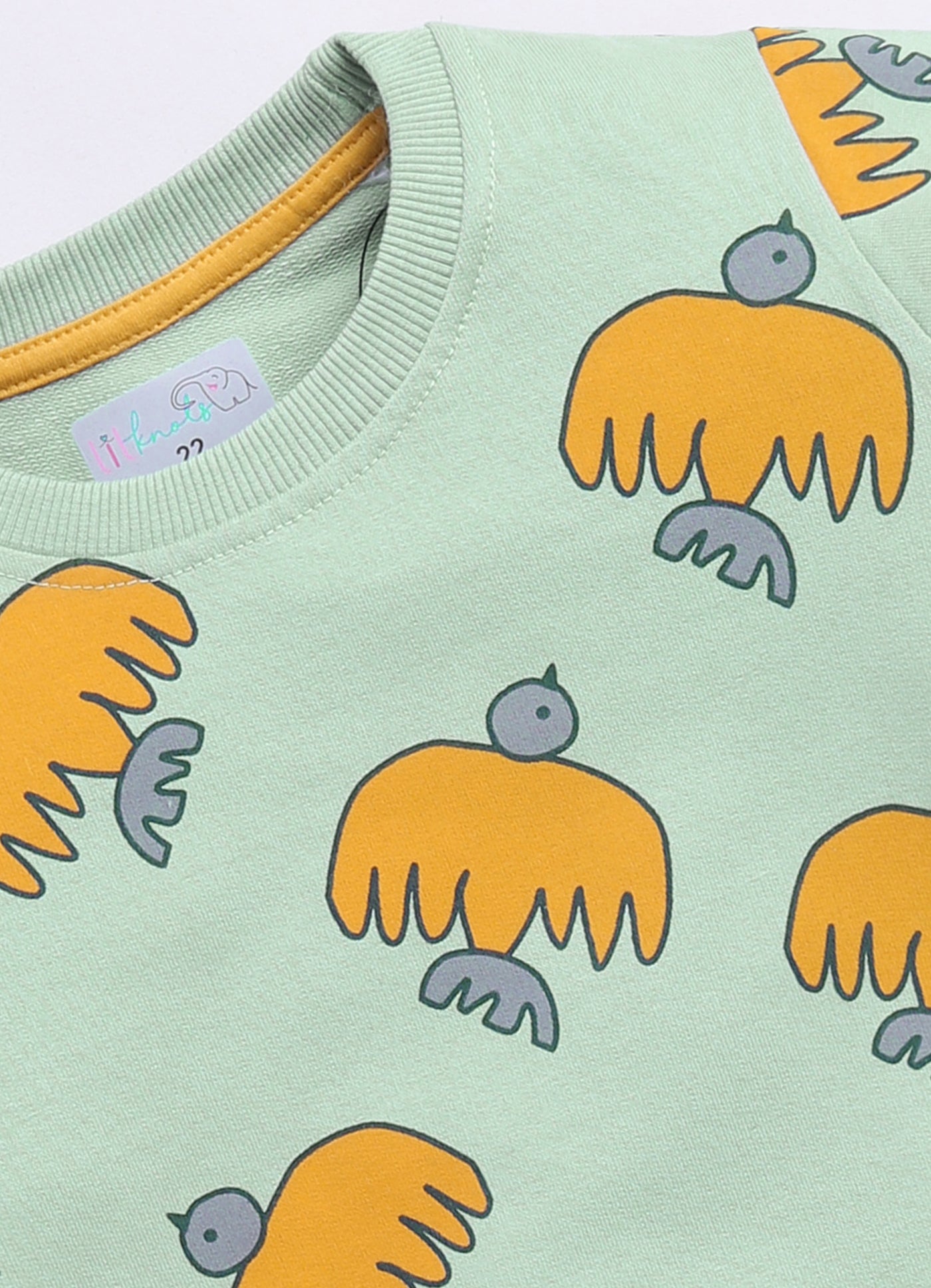 LIL KNOTS Printed Pure Cotton Girl Round Neck Sweatshirt
