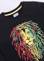 LIL KNOTS Printed Pure Cotton Boy Round Neck Sweatshirt 8-14Y Black