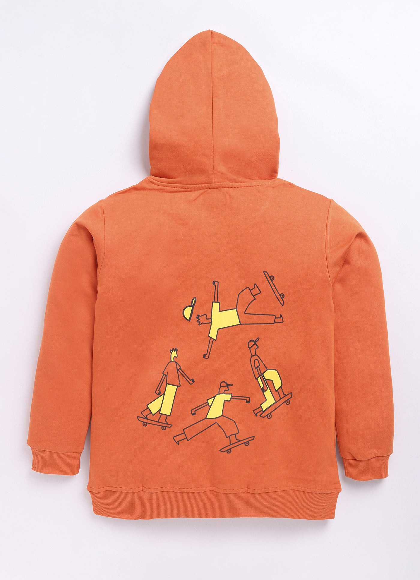 LIL KNOTS Printed Pure Cotton Boy Round Neck Hoodie