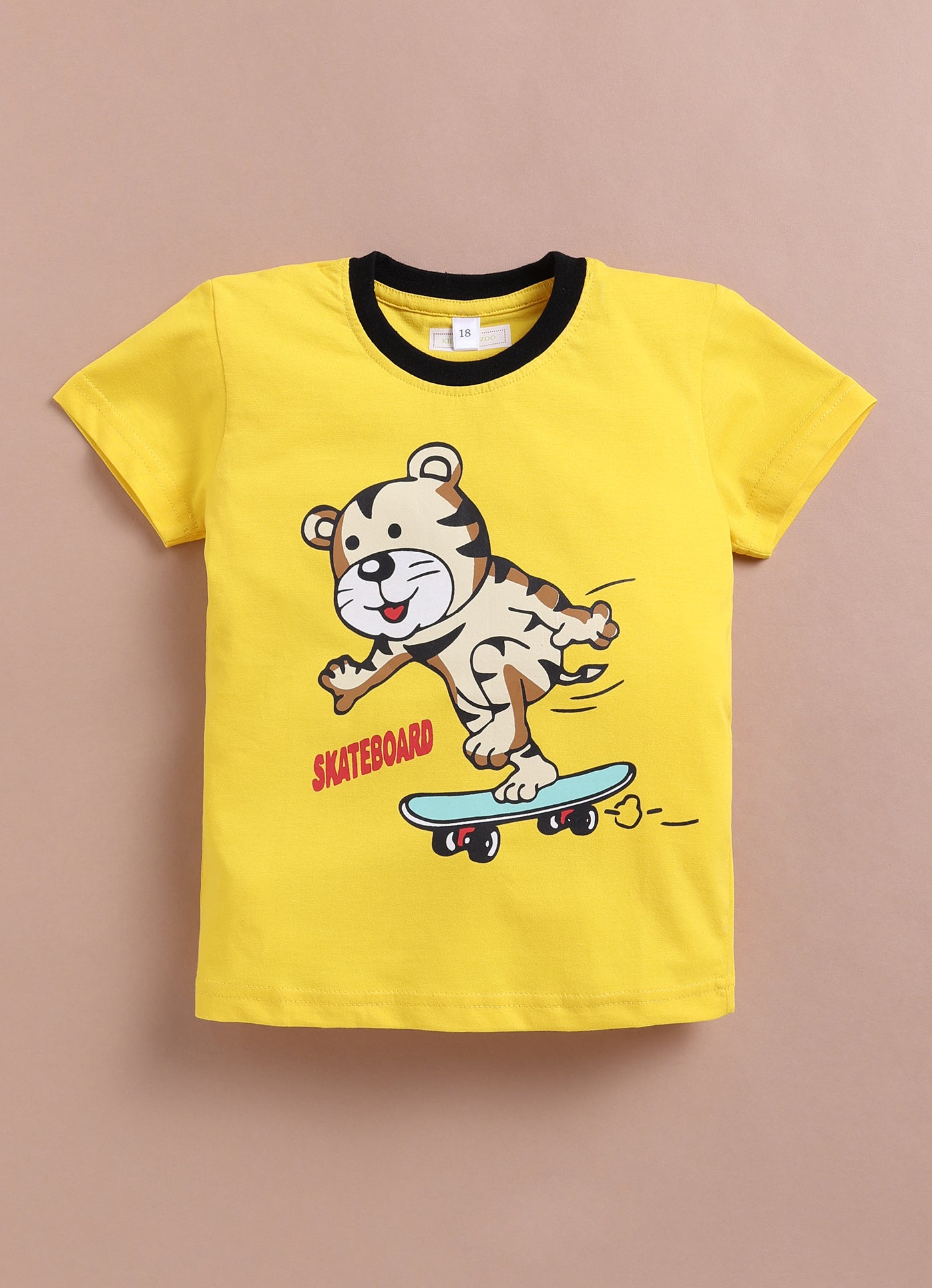 LIL KNOTS Printed Pure Cotton Boy Round Neck Top Bottom Set