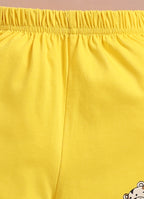 LIL KNOTS Printed Pure Cotton Boy Round Neck Top Bottom Set Yellow/Yellow