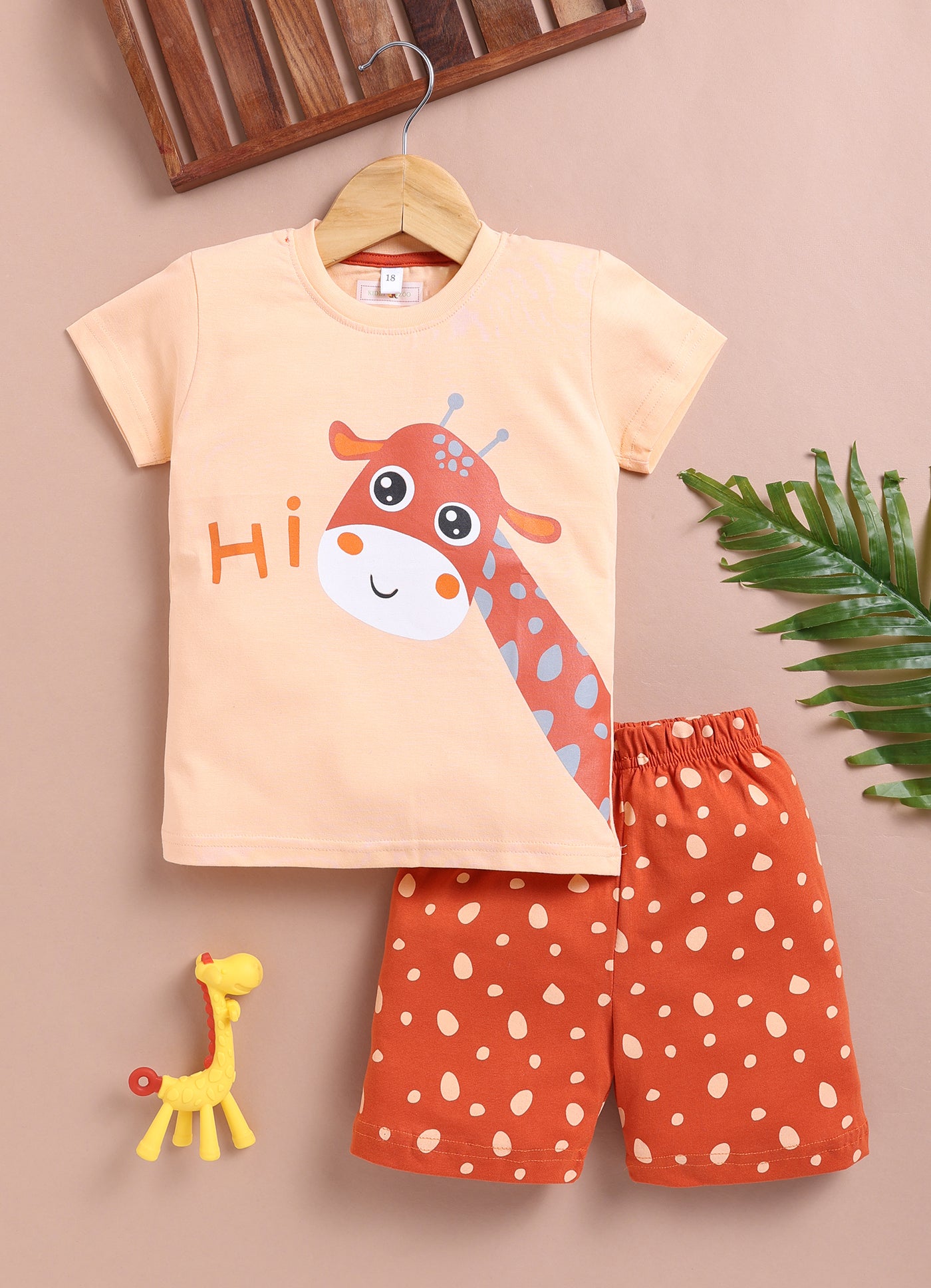 LIL KNOTS Printed Pure Cotton Boy Round Neck Top Bottom Set