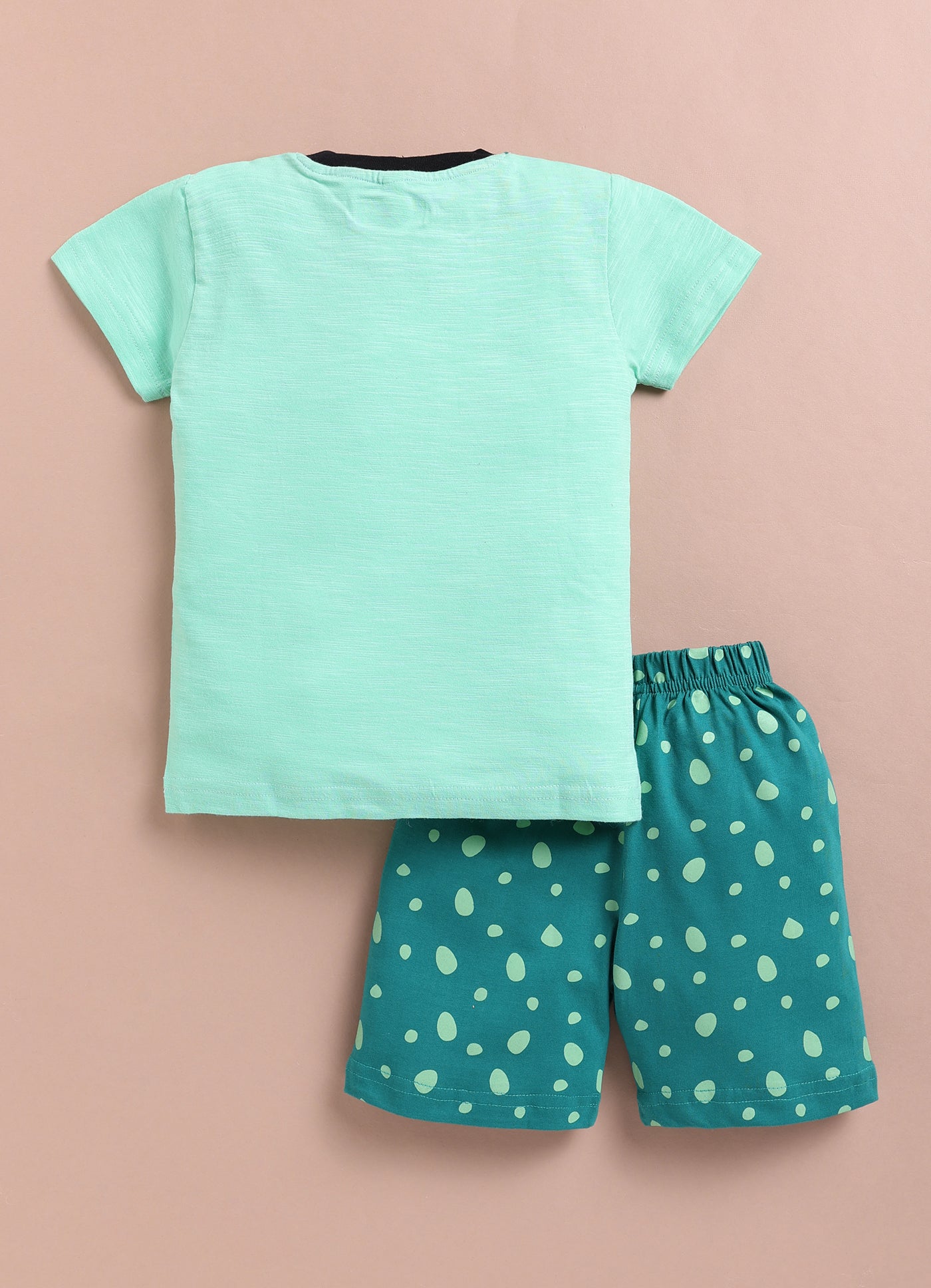 LIL KNOTS Printed Pure Cotton Boy Round Neck Top Bottom Set