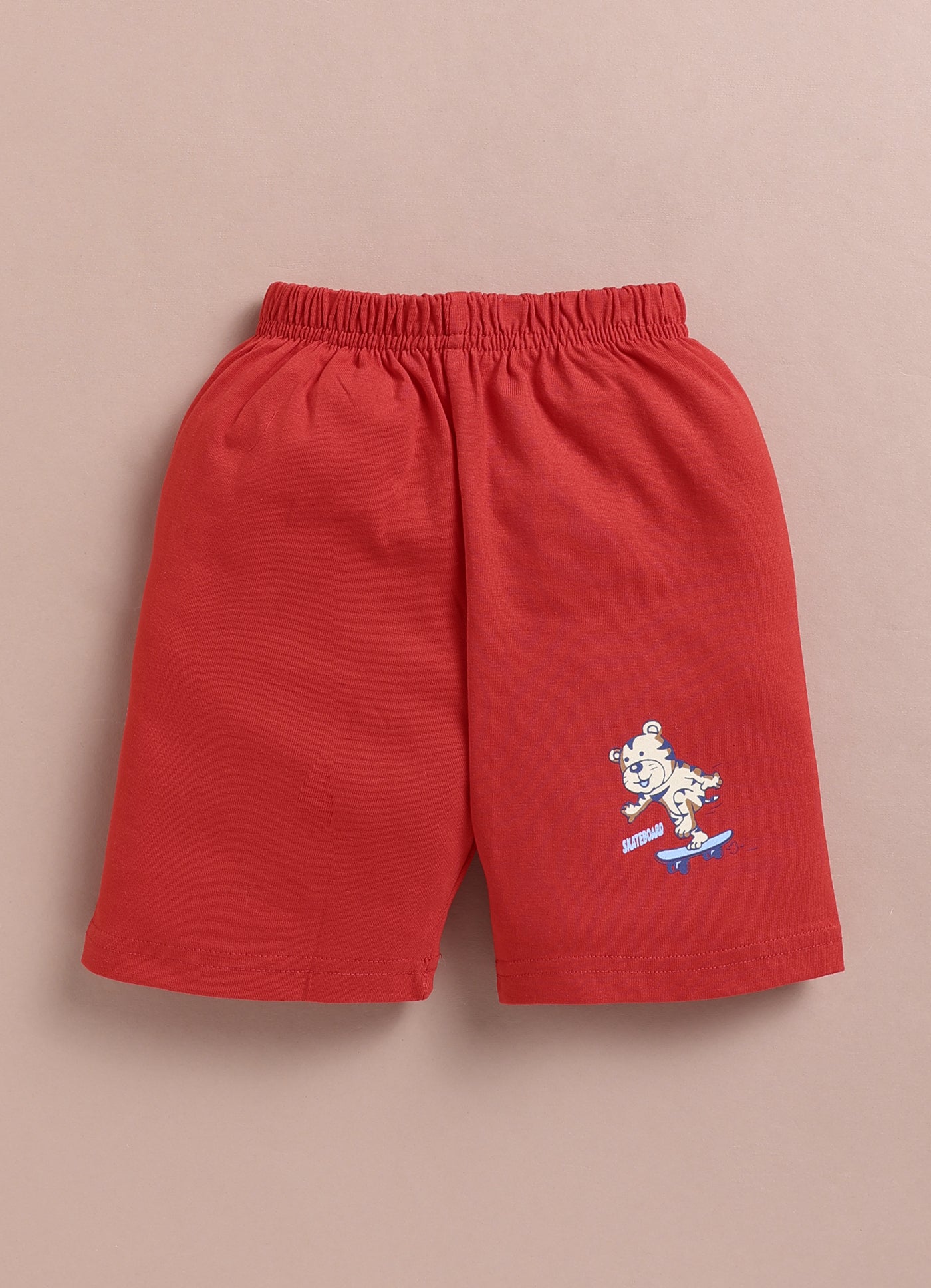 LIL KNOTS Printed Pure Cotton Boy Round Neck Top Bottom Set
