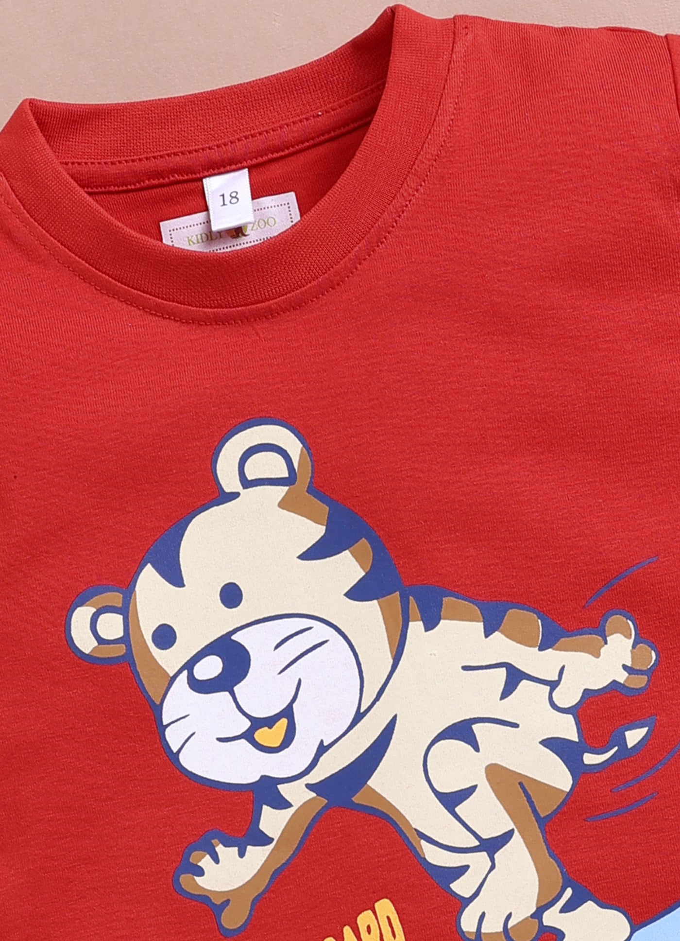 LIL KNOTS Printed Pure Cotton Boy Round Neck Top Bottom Set