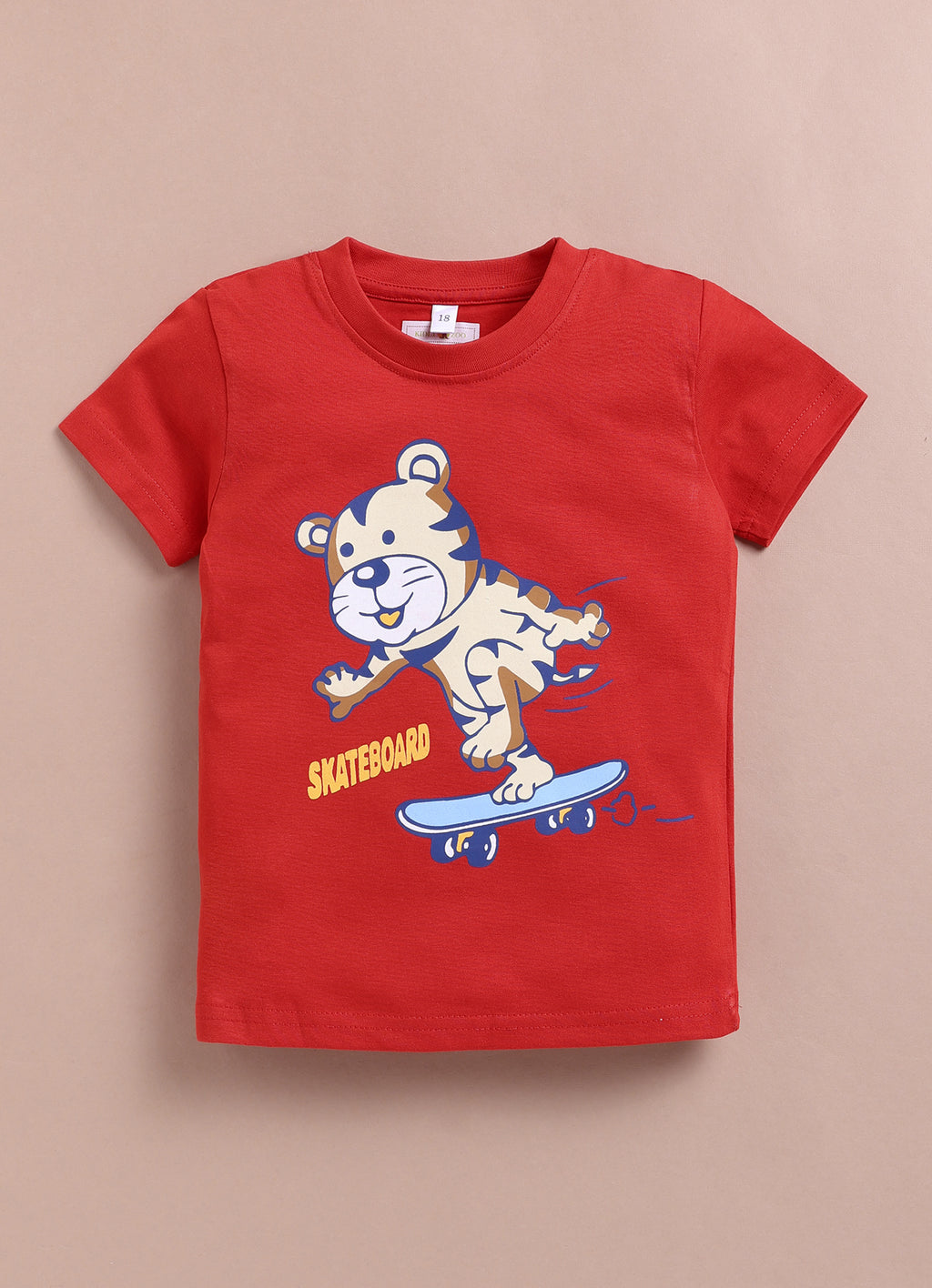 LIL KNOTS Printed Pure Cotton Boy Round Neck Top Bottom Set