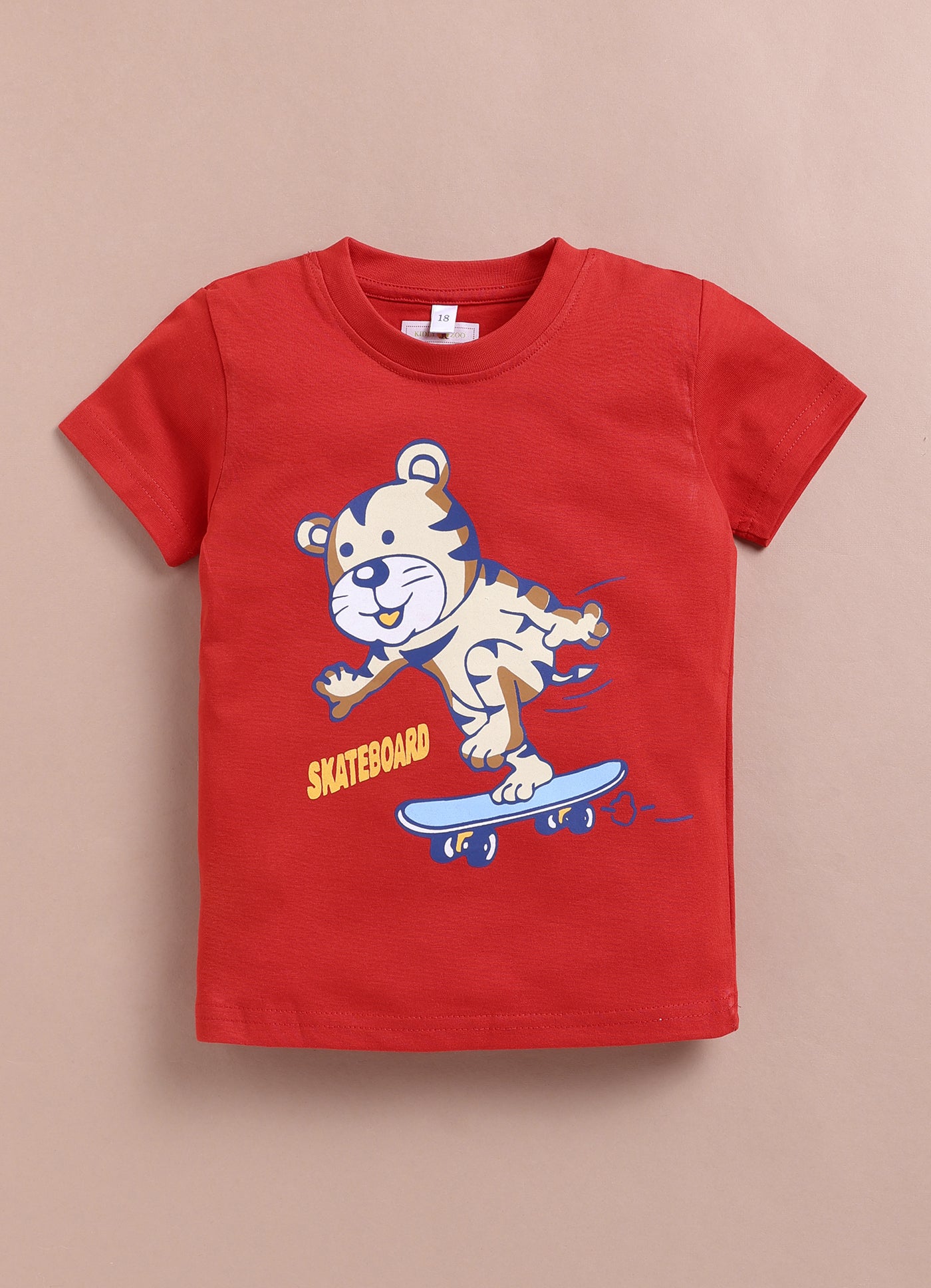 LIL KNOTS Printed Pure Cotton Boy Round Neck Top Bottom Set