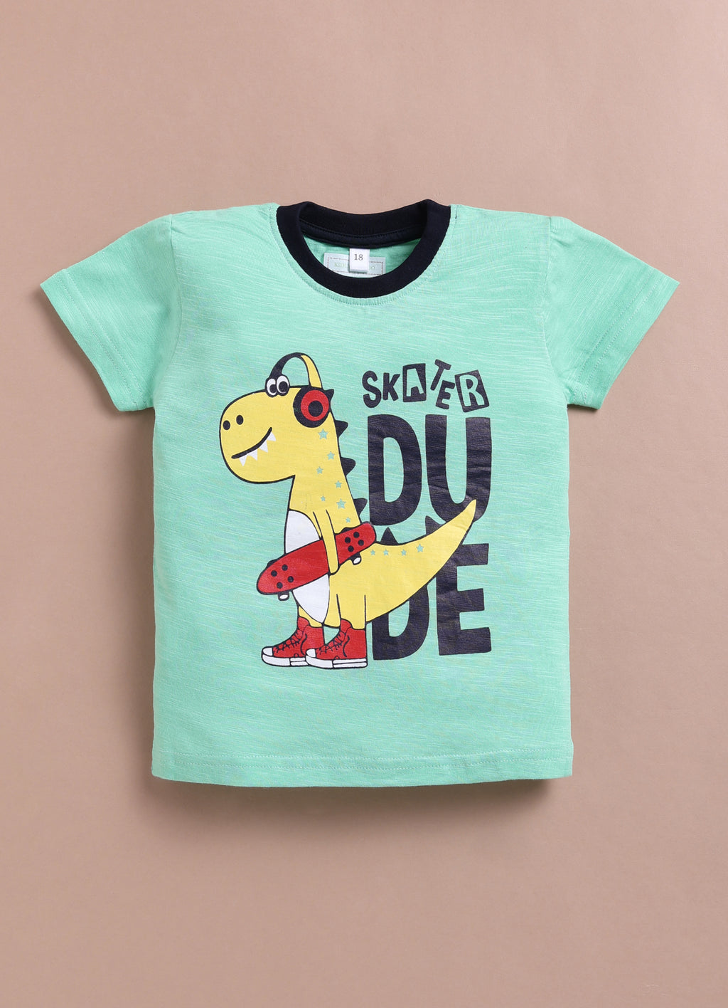 LIL KNOTS Printed Pure Cotton Boy Round Neck Top Bottom Set