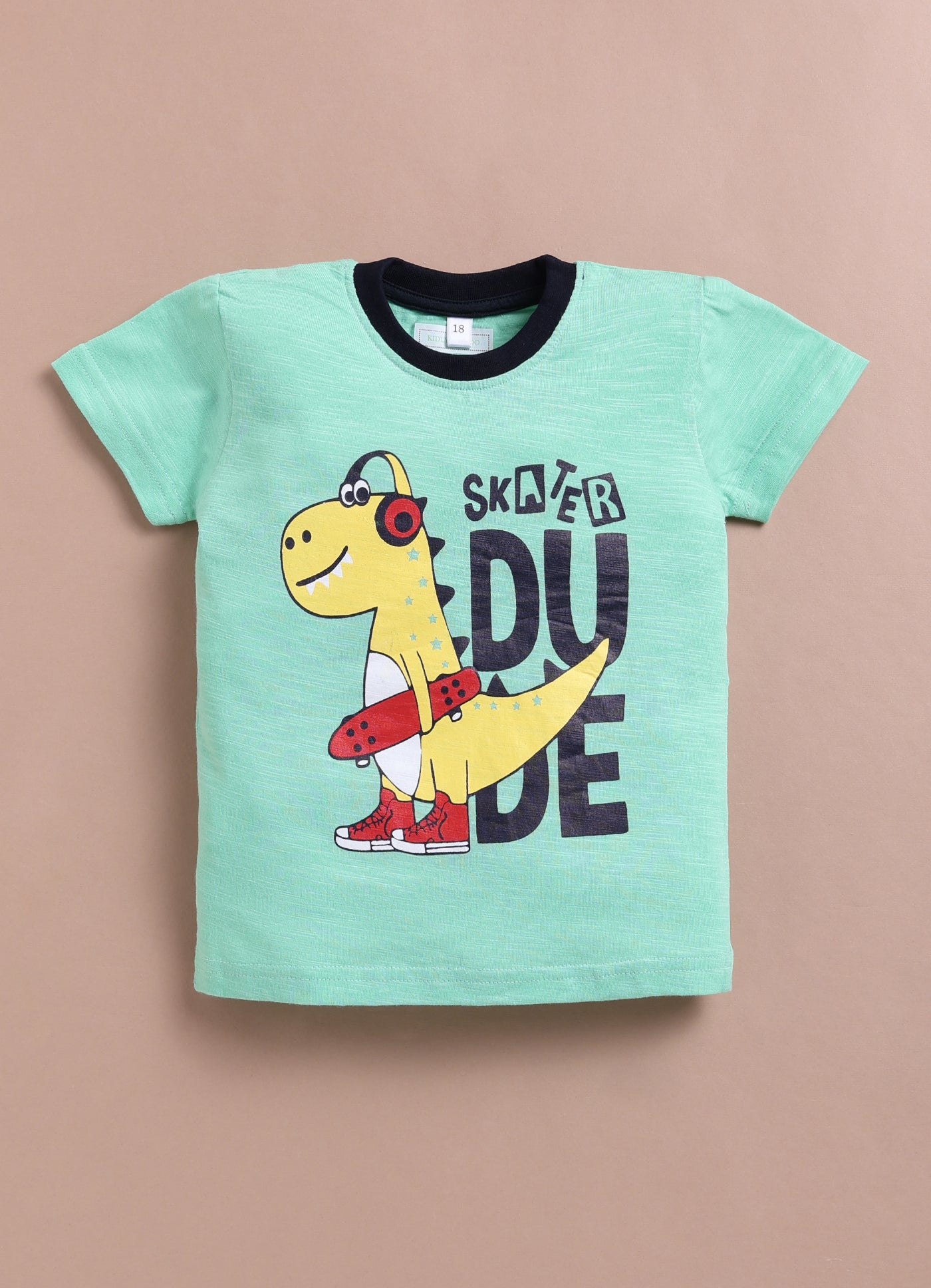 LIL KNOTS Printed Pure Cotton Boy Round Neck Top Bottom Set