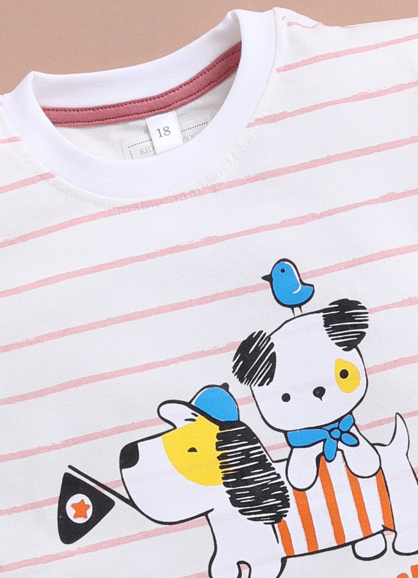 LIL KNOTS Printed Pure Cotton Boy Round Neck Top Bottom Set