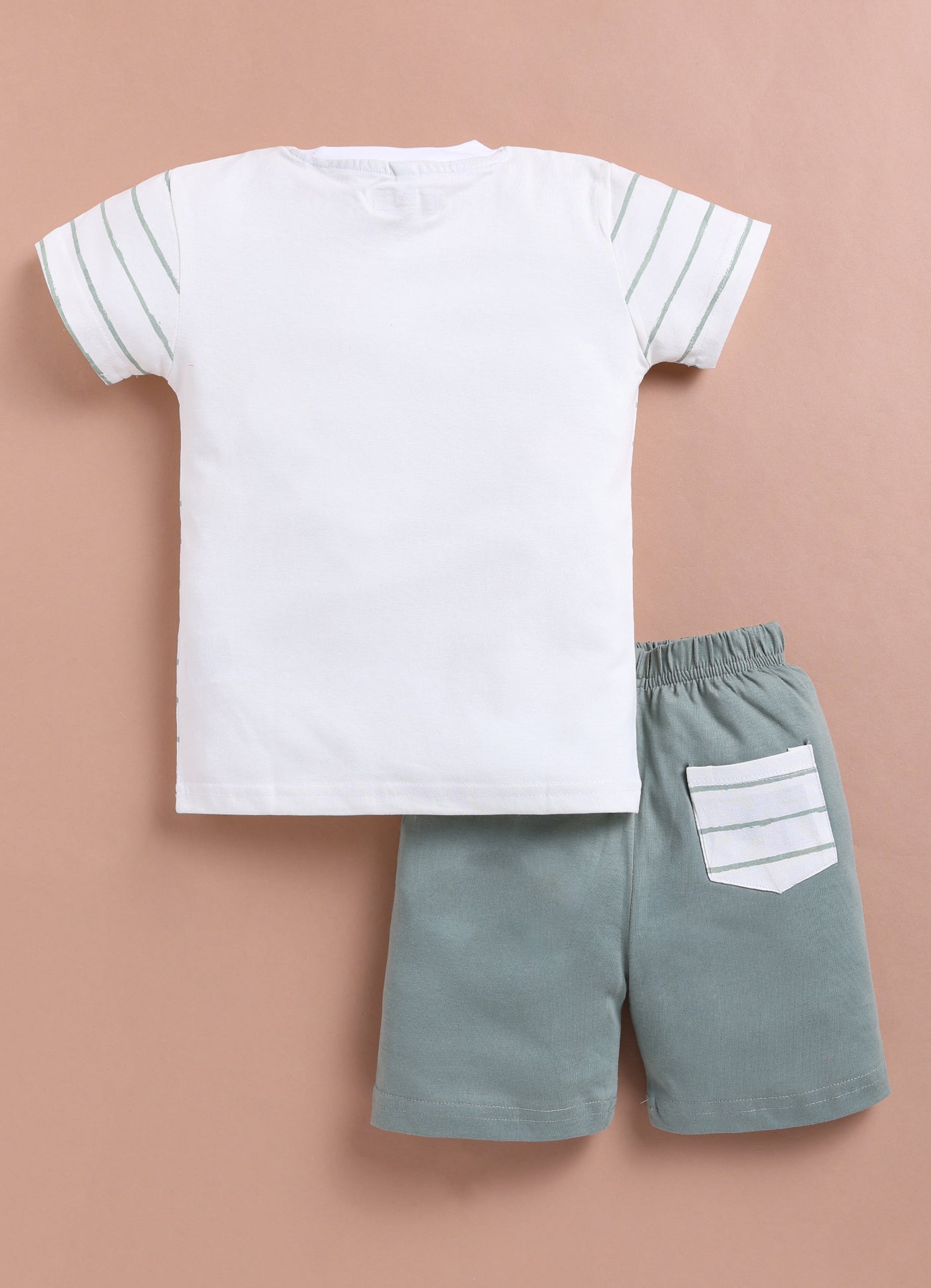 LIL KNOTS Printed Pure Cotton Boy Round Neck Top Bottom Set