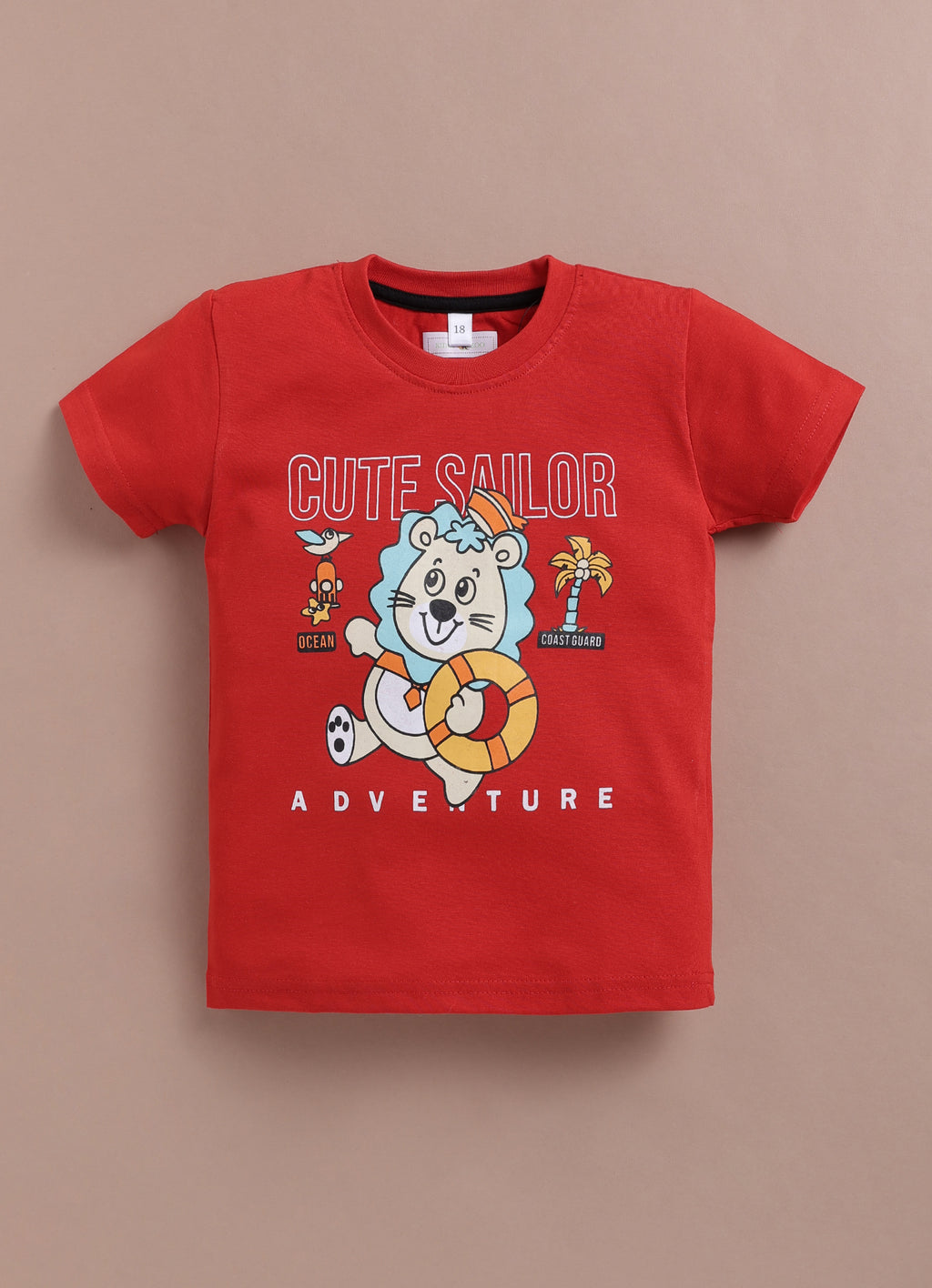LIL KNOTS Printed Pure Cotton Boy Round Neck Top Bottom Set