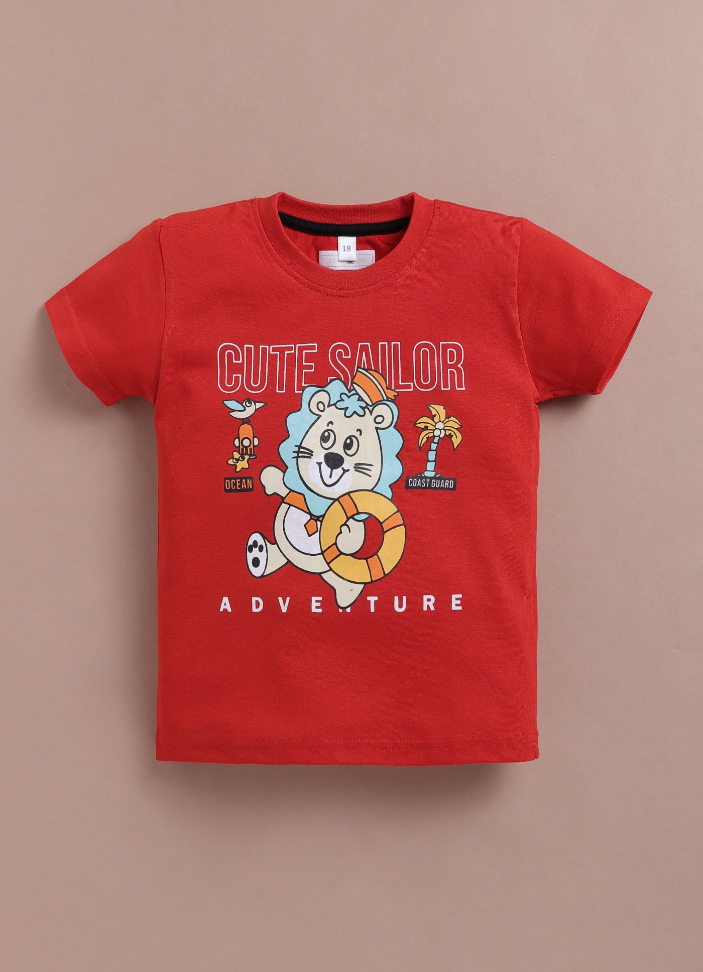 LIL KNOTS Printed Pure Cotton Boy Round Neck Top Bottom Set