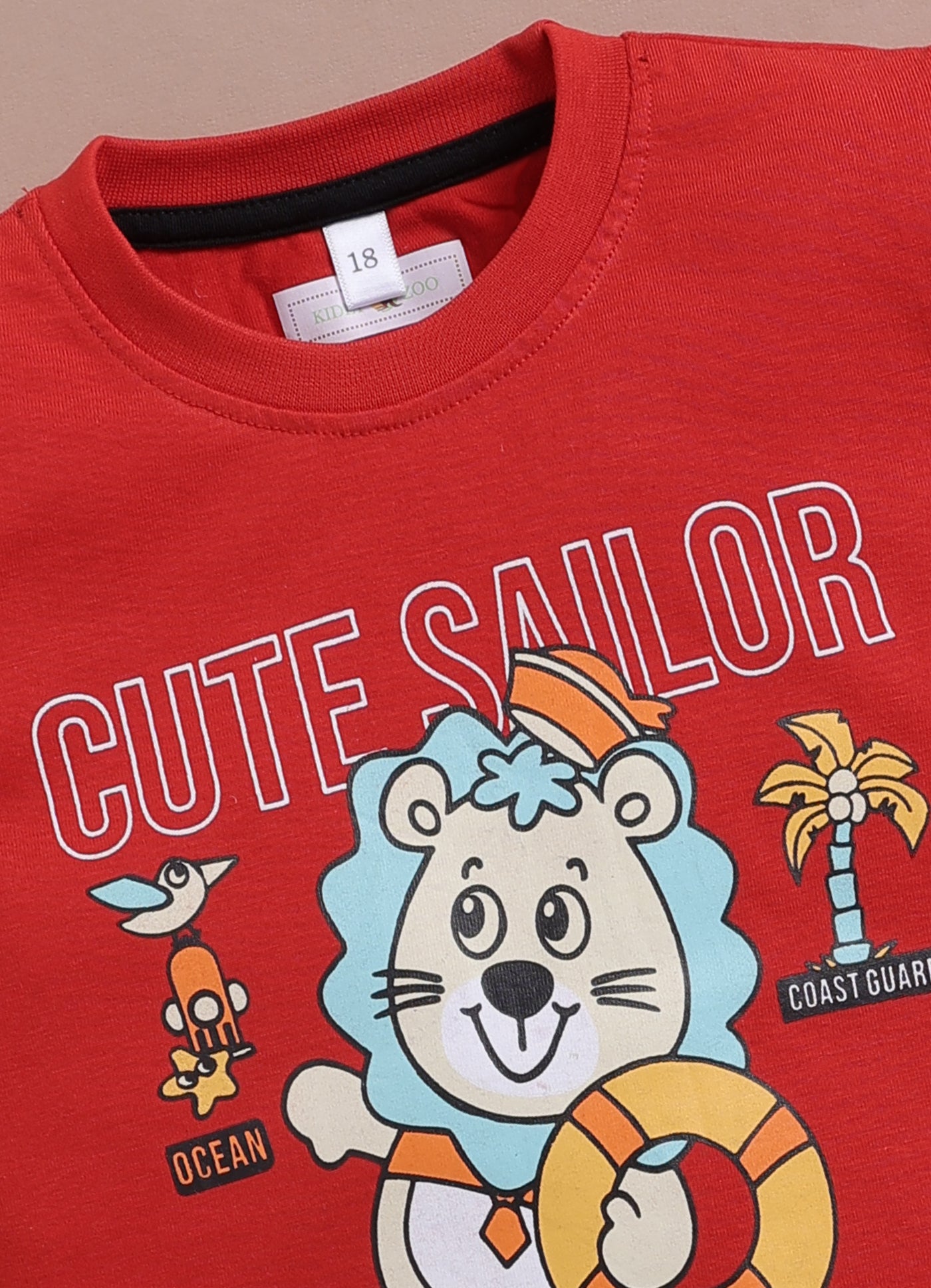 LIL KNOTS Printed Pure Cotton Boy Round Neck Top Bottom Set