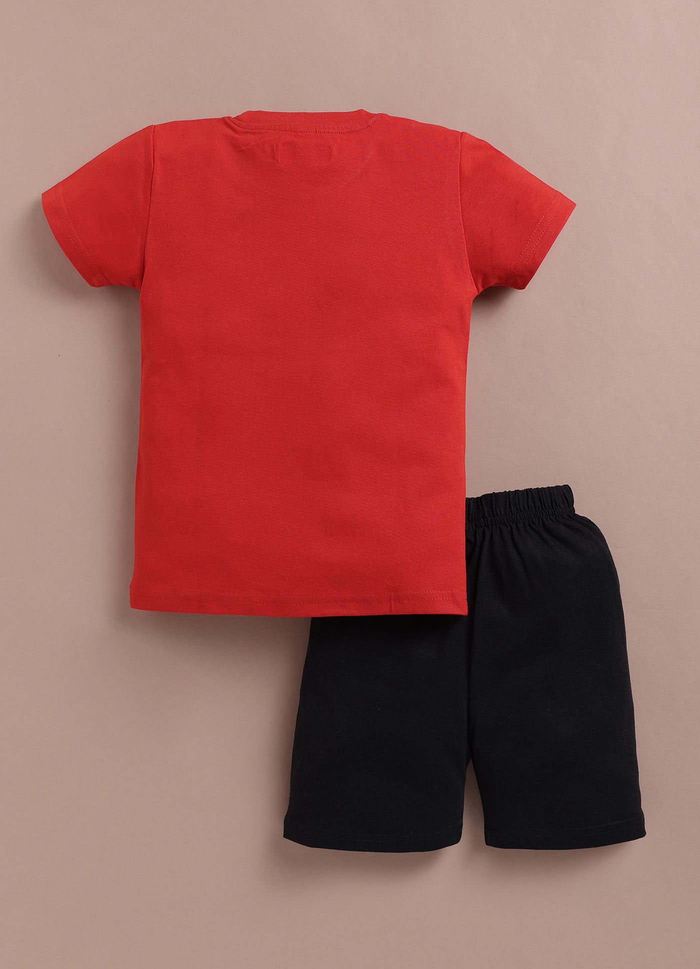 LIL KNOTS Printed Pure Cotton Boy Round Neck Top Bottom Set