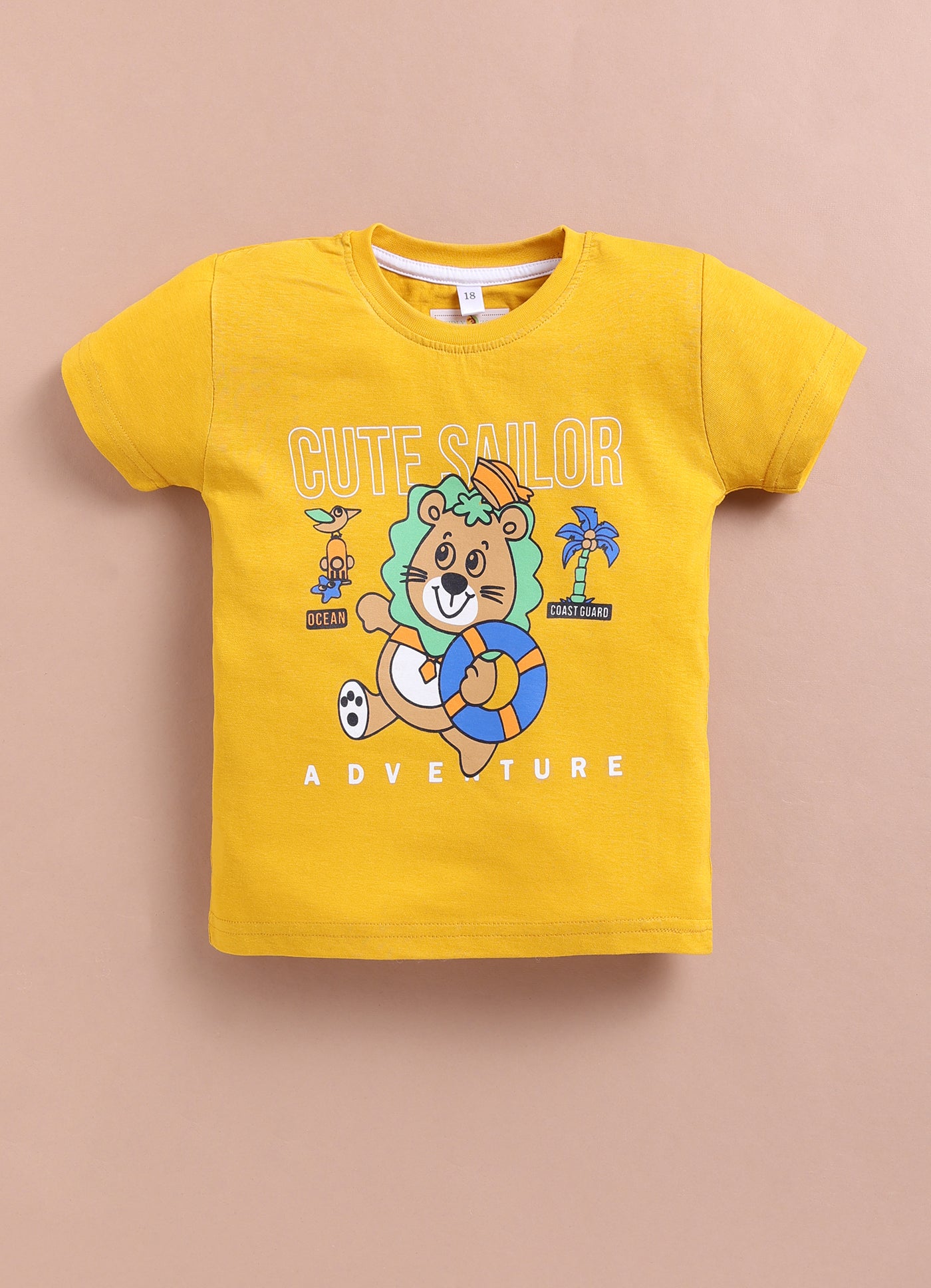 LIL KNOTS Printed Pure Cotton Boy Round Neck Top Bottom Set