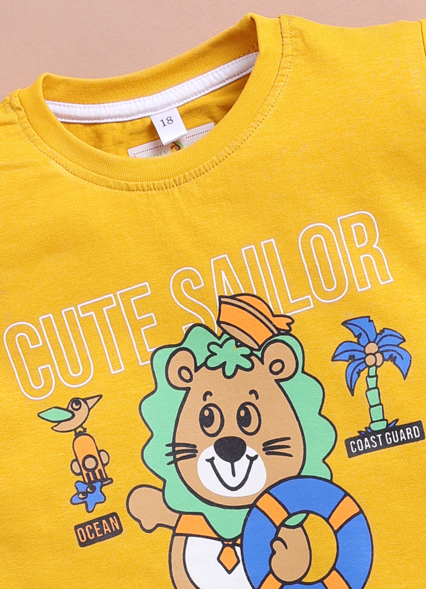 LIL KNOTS Printed Pure Cotton Boy Round Neck Top Bottom Set