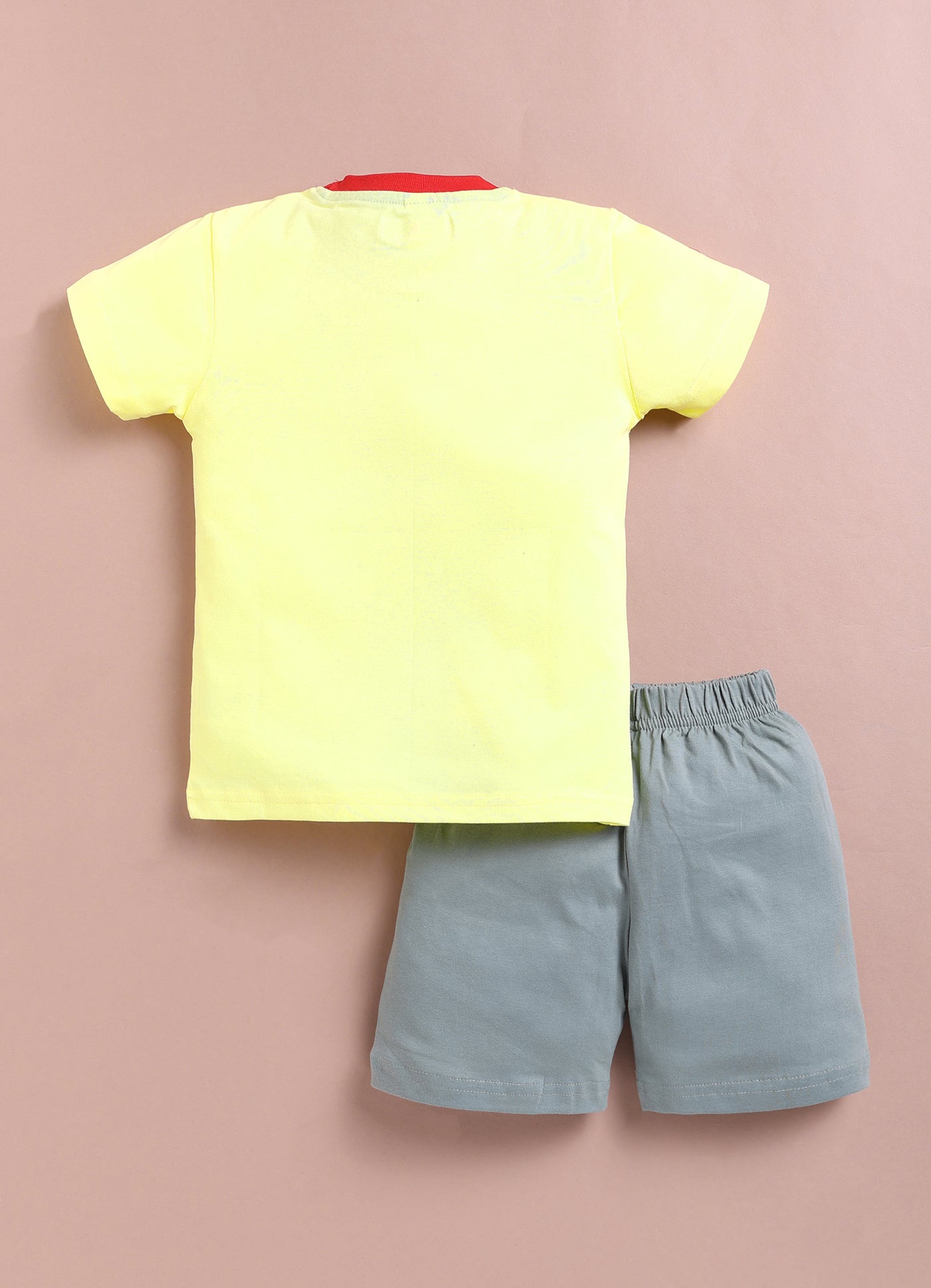 LIL KNOTS Printed Pure Cotton Boy Round Neck Top Bottom Set